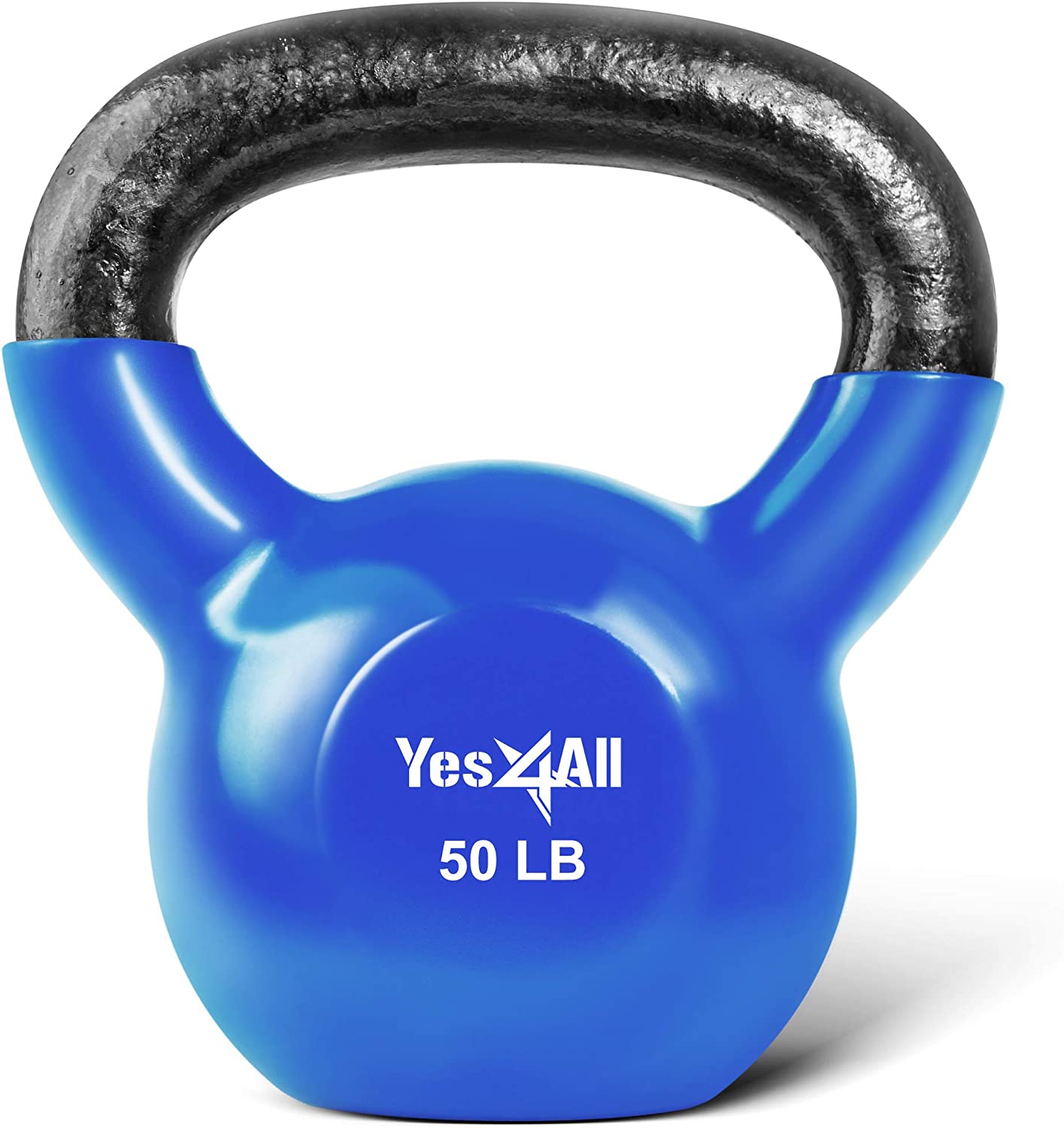 Yes4All 50lb Vinyl Coated / PVC Kettlebell, Blue, Single