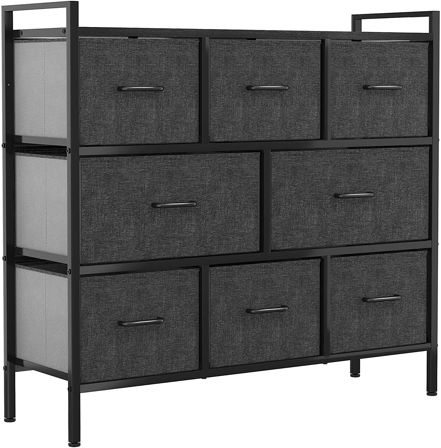 YITAHOME Fabric Dresser with 8 Drawers for Bedroom, Hallway, Closet, Office Organization,Black Grey