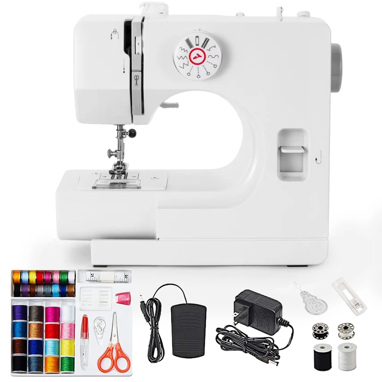 YouYeap Electric Sewing Machine 12 Stitches Multi-Functional Mending Sewing Machine for Beginners