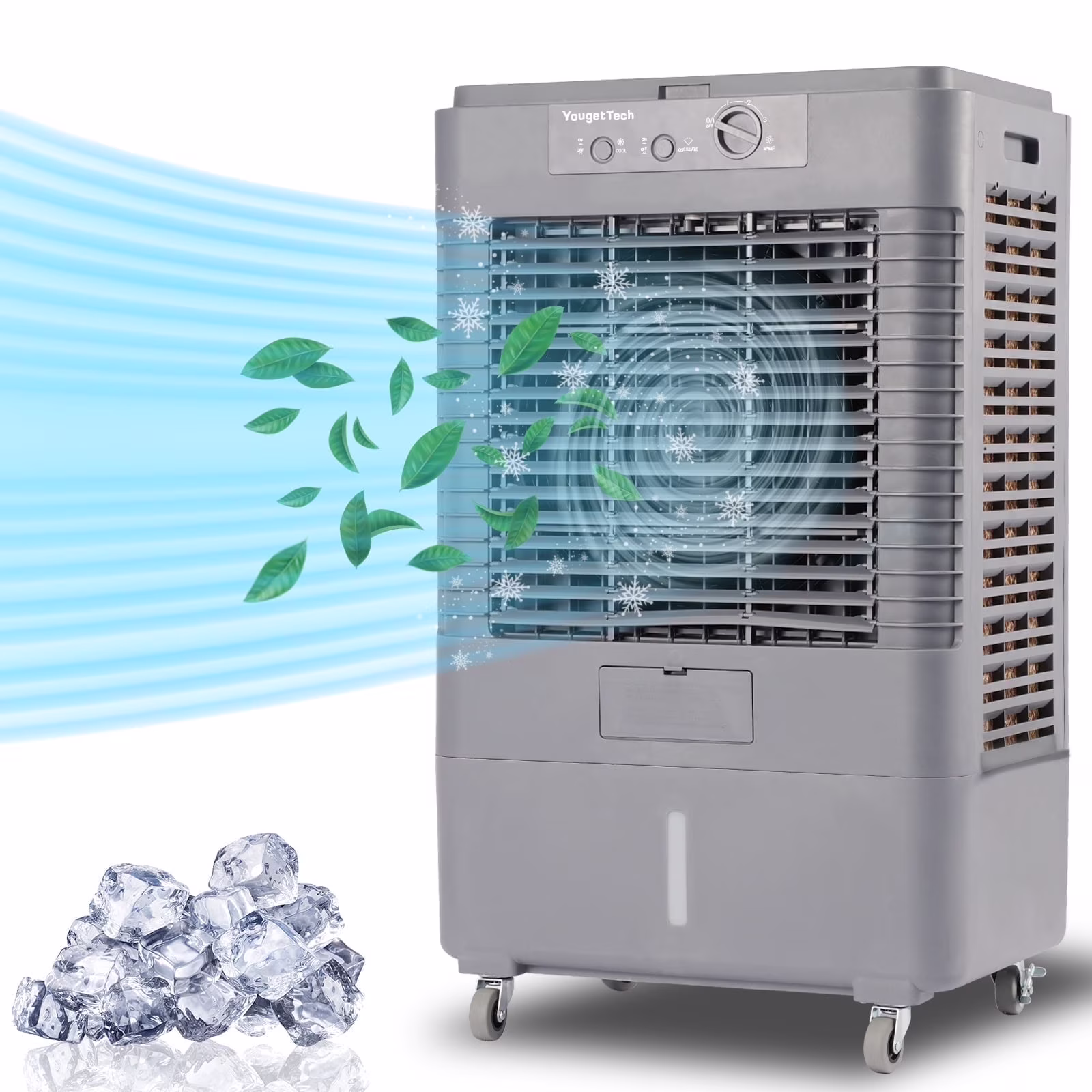 YougetTech 37'' Portable 3000CFM Evaporative Air Cooler
