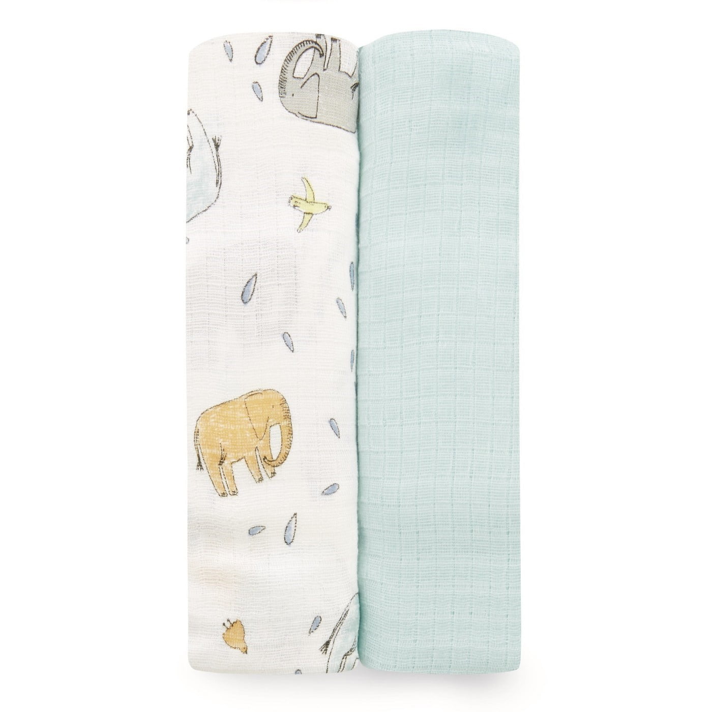 aden by aden + anais Silky Soft Swaddles, Ellie Parade and White, 2 pk