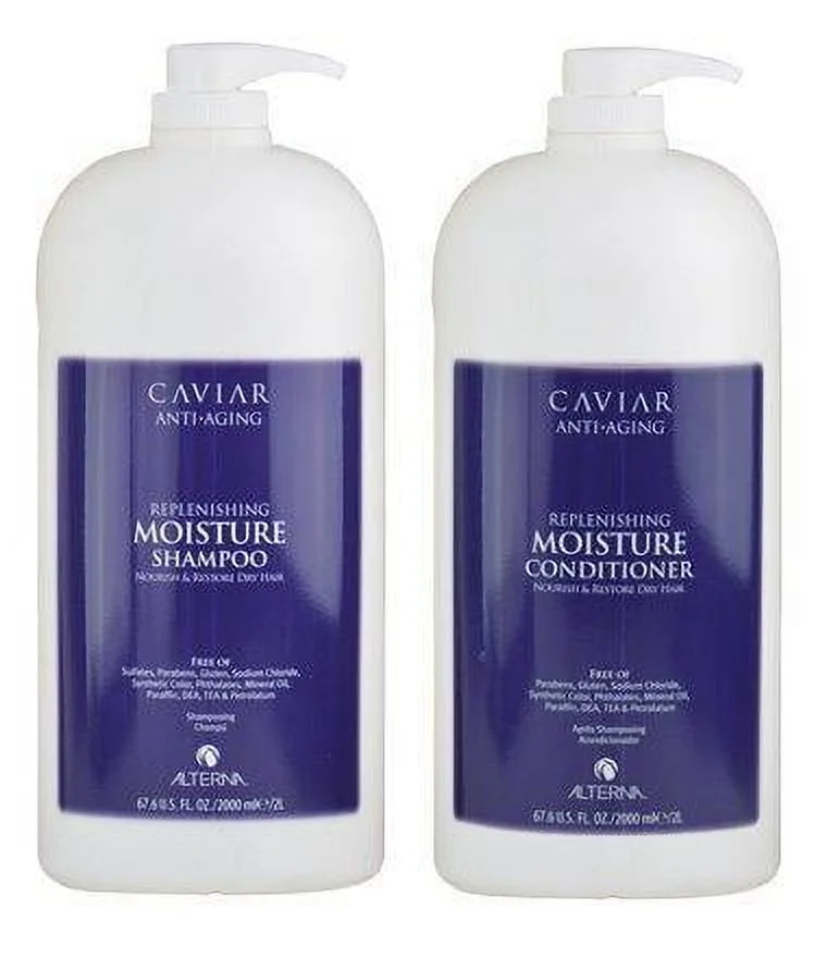 alterna caviar duo REPLENISHING MOISTURE sham poo 67.6 oz and condit ioner 67.6 oz