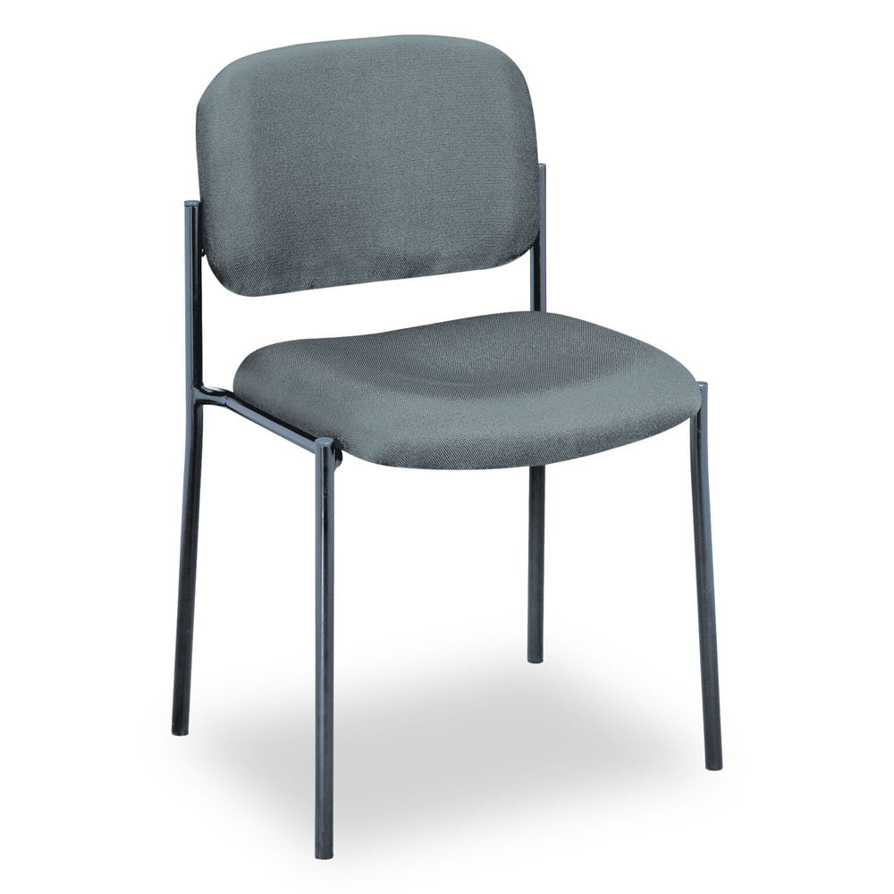 basyx VL606 Series Stacking Armless Guest Chair, Charcoal Fabric