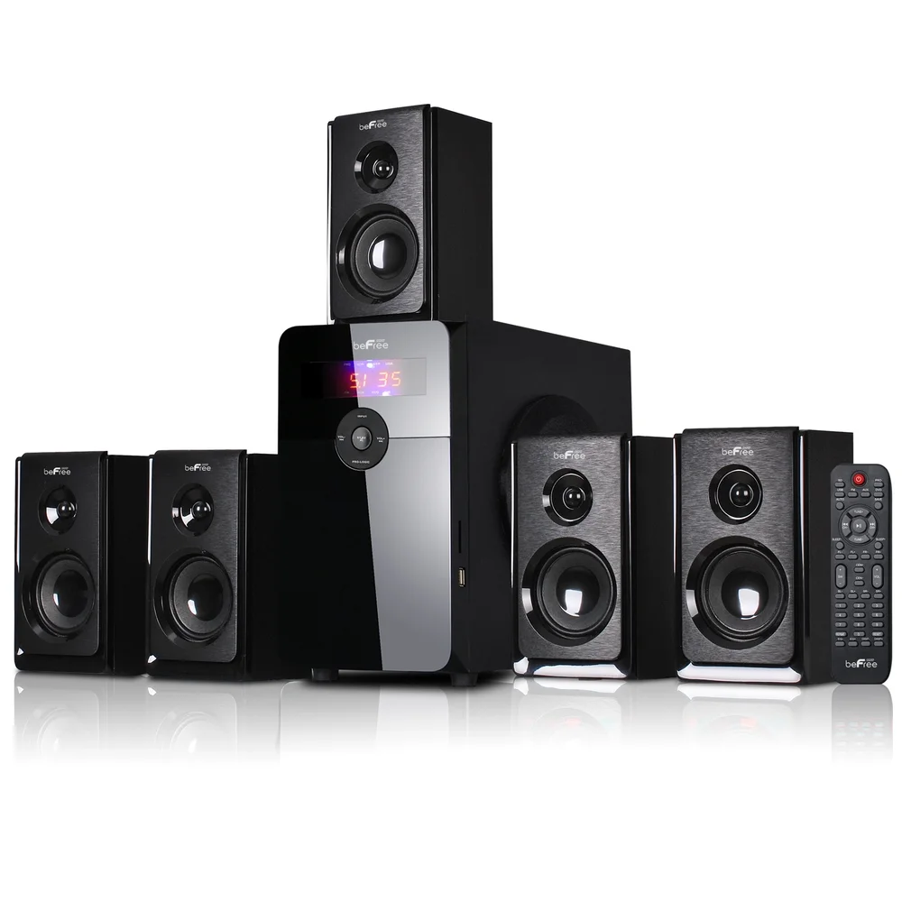 beFree Sound BFS-450 5.1 Channel Surround Sound Bluetooth Speaker System in Black
