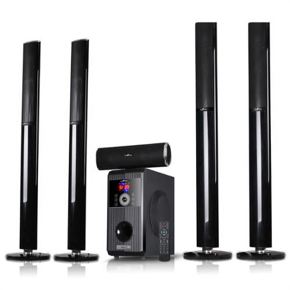 beFree Sound BFS-910 5.1 Channel Surround Sound Bluetooth Stand Speaker System