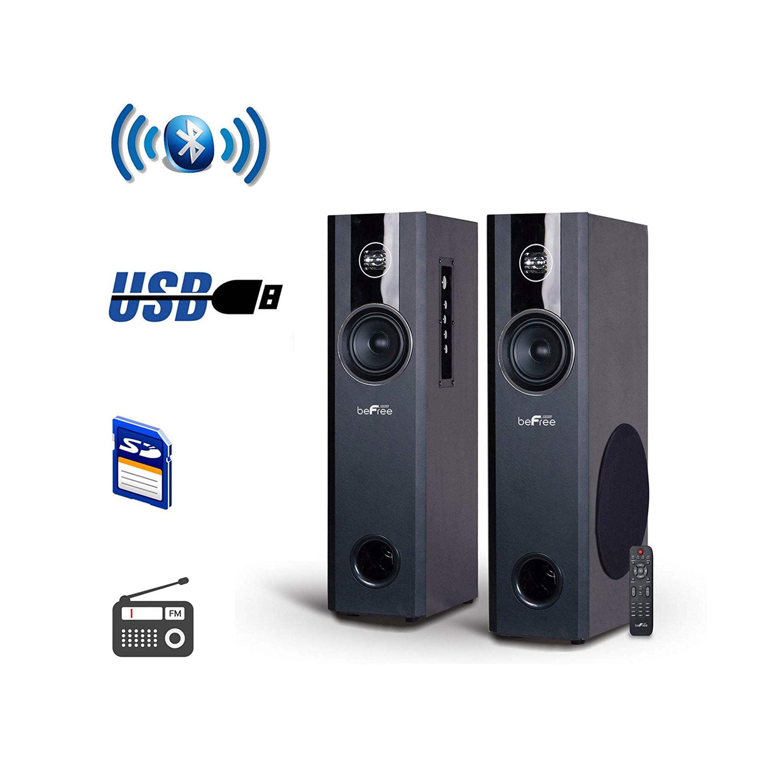 beFree Sound 2.1 Channel Powered Bluetooth Tower Speakers - Pair