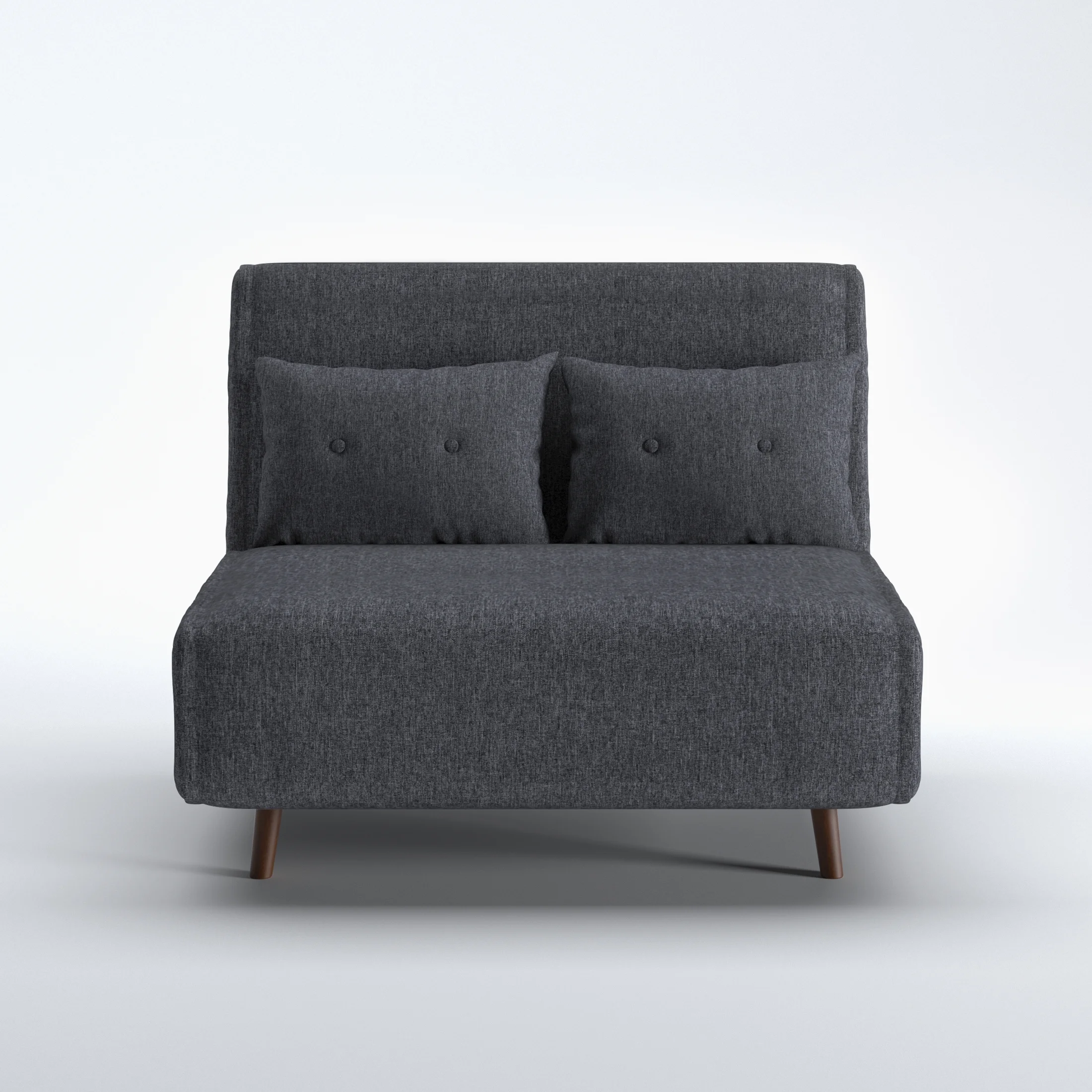 A&D Home Jackson Faux Linen Convertible Chair, Dark Gray