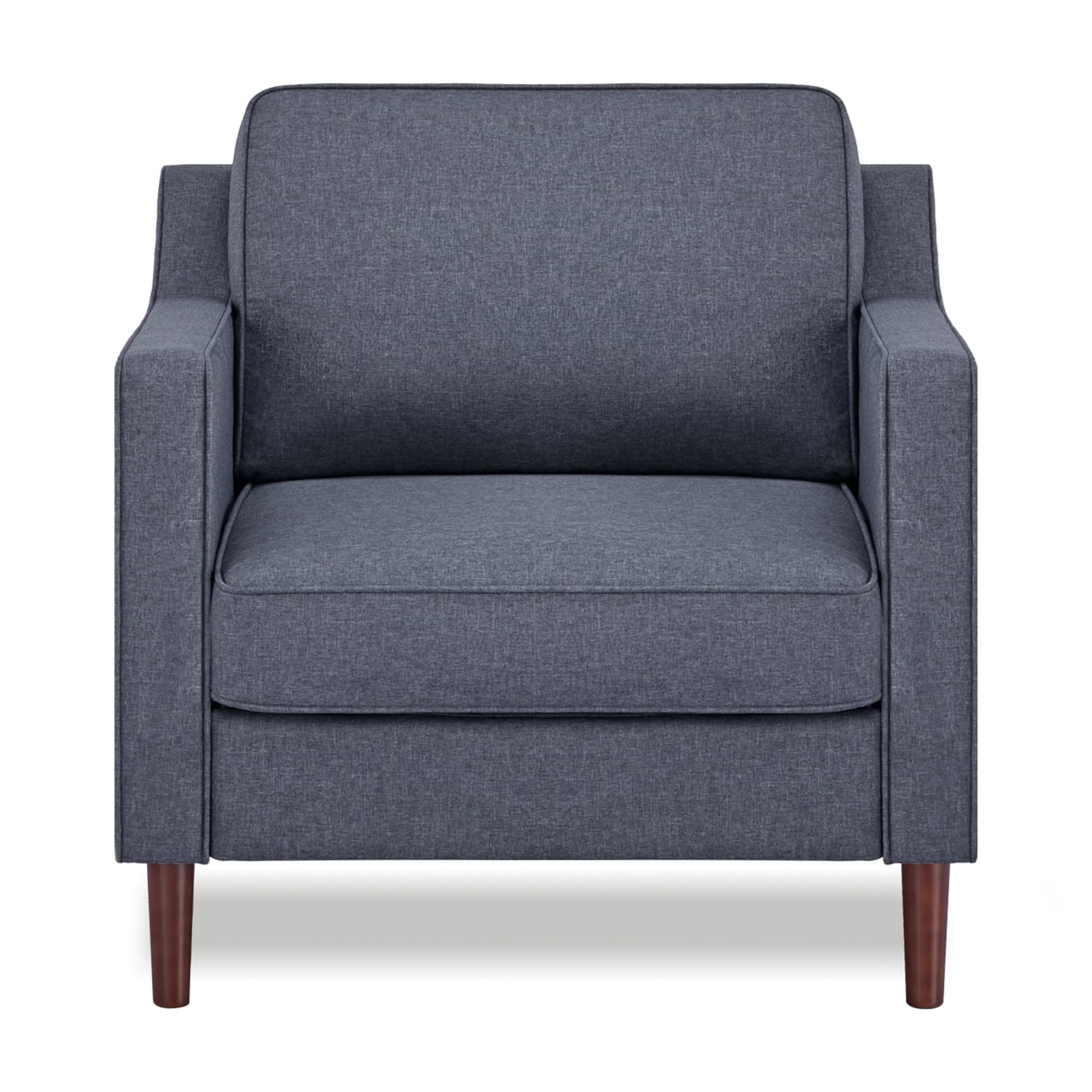 A&D Home Sedona Dark Gray Faux Linen Modern Accent Chair, Upholstered Contemporary Lounge Armchair