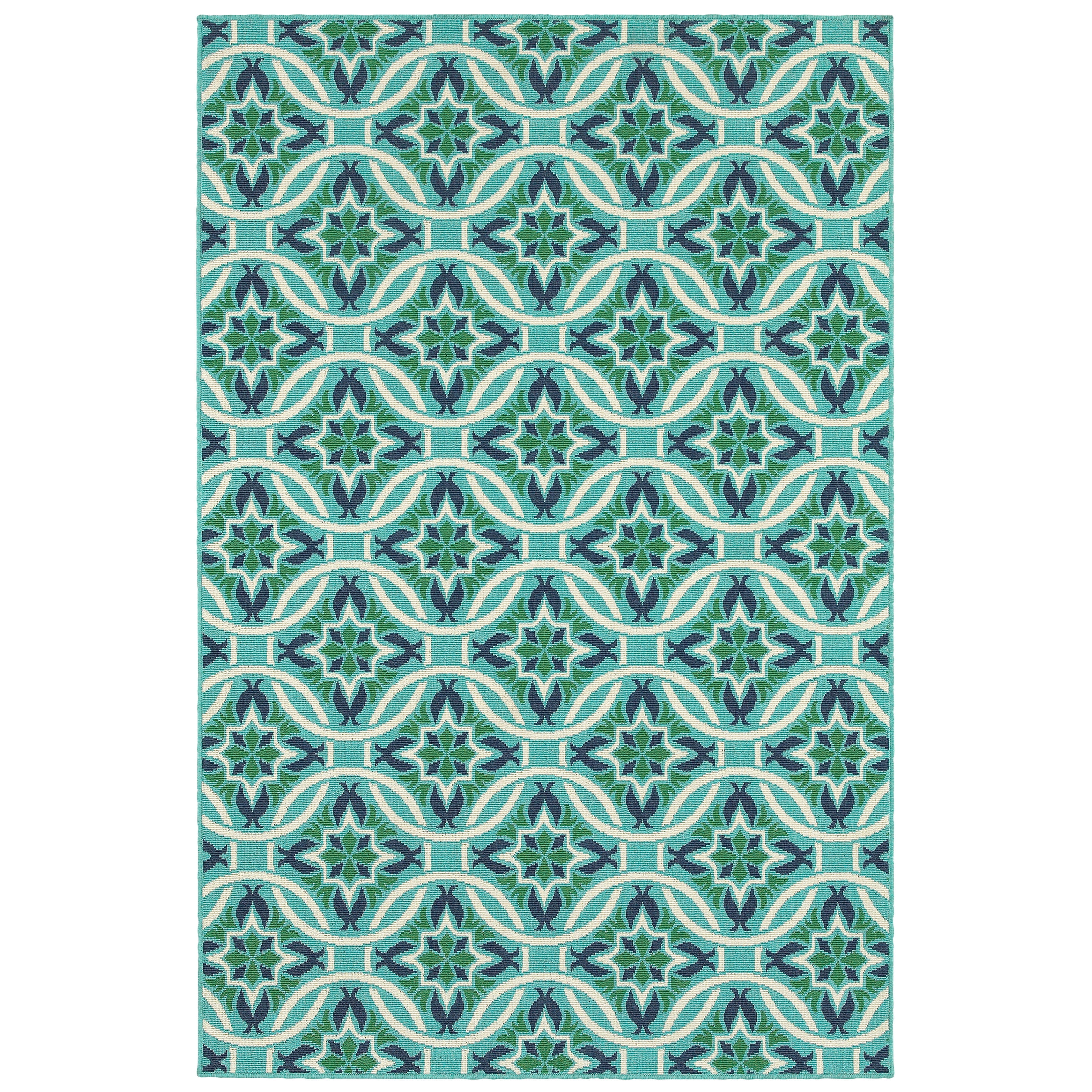 Avalon Home Mackay Floral Lattice Indoor/Outdoor Area Rug