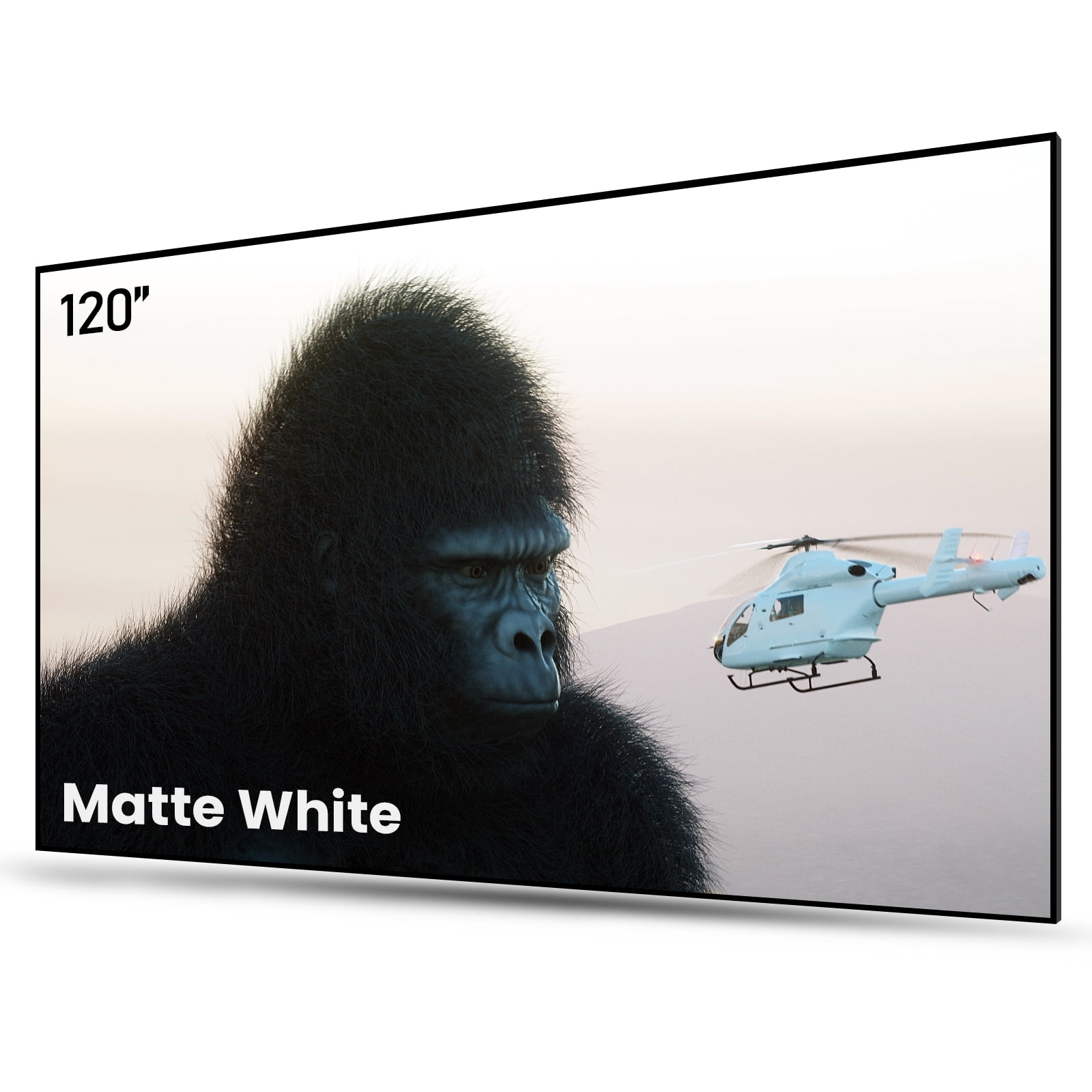 AWOL VISION 120" 16:9 Projector Screen, Fixed Frame Wall Mount Matte White Screen Compatible all type projectors MW-120