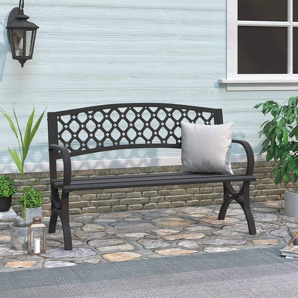 Abble High Back Outdoor Park Bench Garden Bench Patio Bench Porch Bench