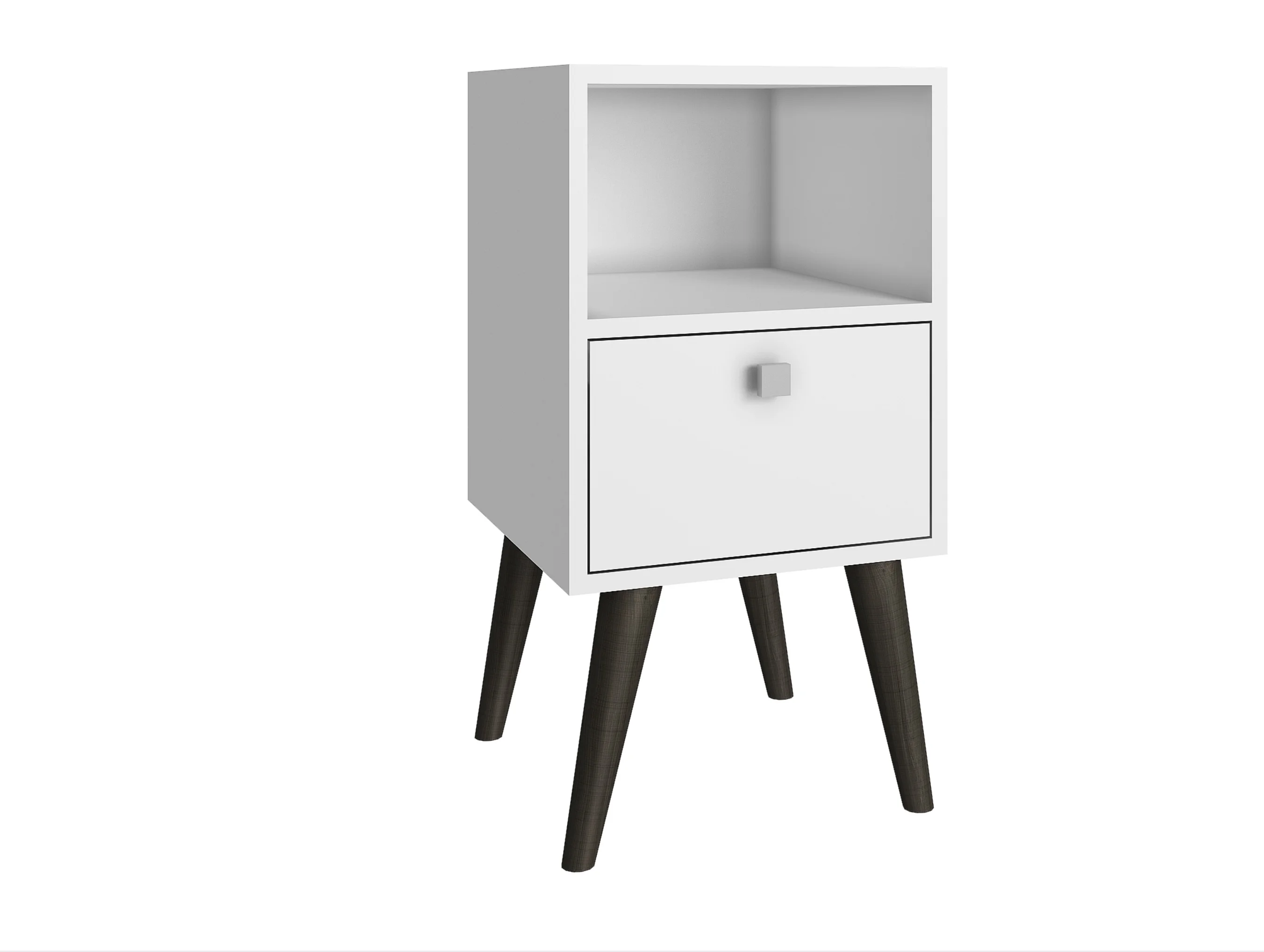 Abisko Side Table with 1 shelf in White