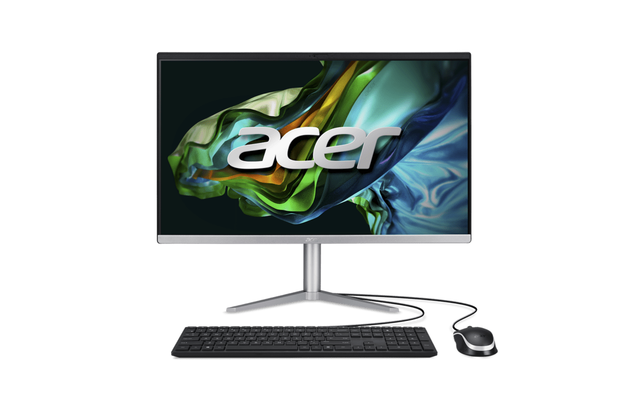 Acer Aspire C24 AIO Desktop, 23.8" Full HD IPS, AMD Ryzen 5 7520U Quad-Core Processor, AMD Radeon 610M Graphics, 8GB LPDDR5 Onboard Memory, 512GB M.2 2280 PCIe SSD, Windows 11 Home, C24-1300-UR32