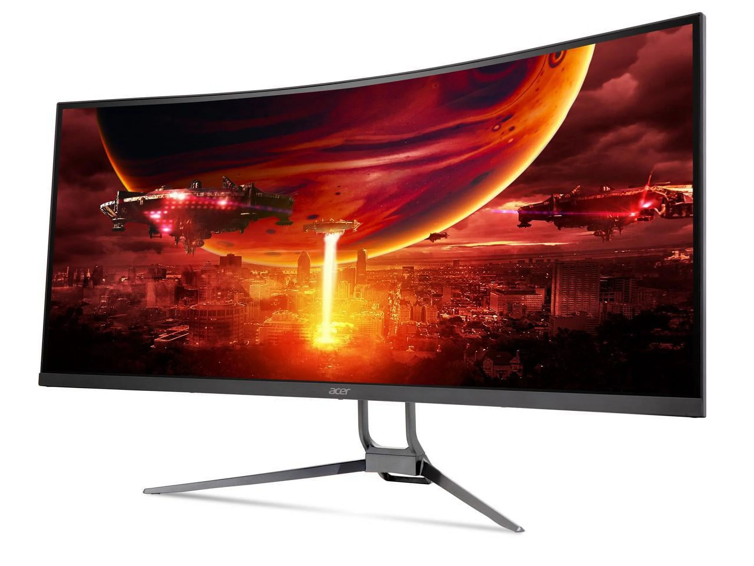 Acer Nitro 34" 21:9 Curved UWQHD (3440 x 1440) Monitor, Adaptive-Sync Support (FreeSync Compatible), 100Hz Refresh Rate, 1ms (VRB), AdobeRGB 90%, VESA Mounting Compliant (2 x Display Port 1.2 & 2 x