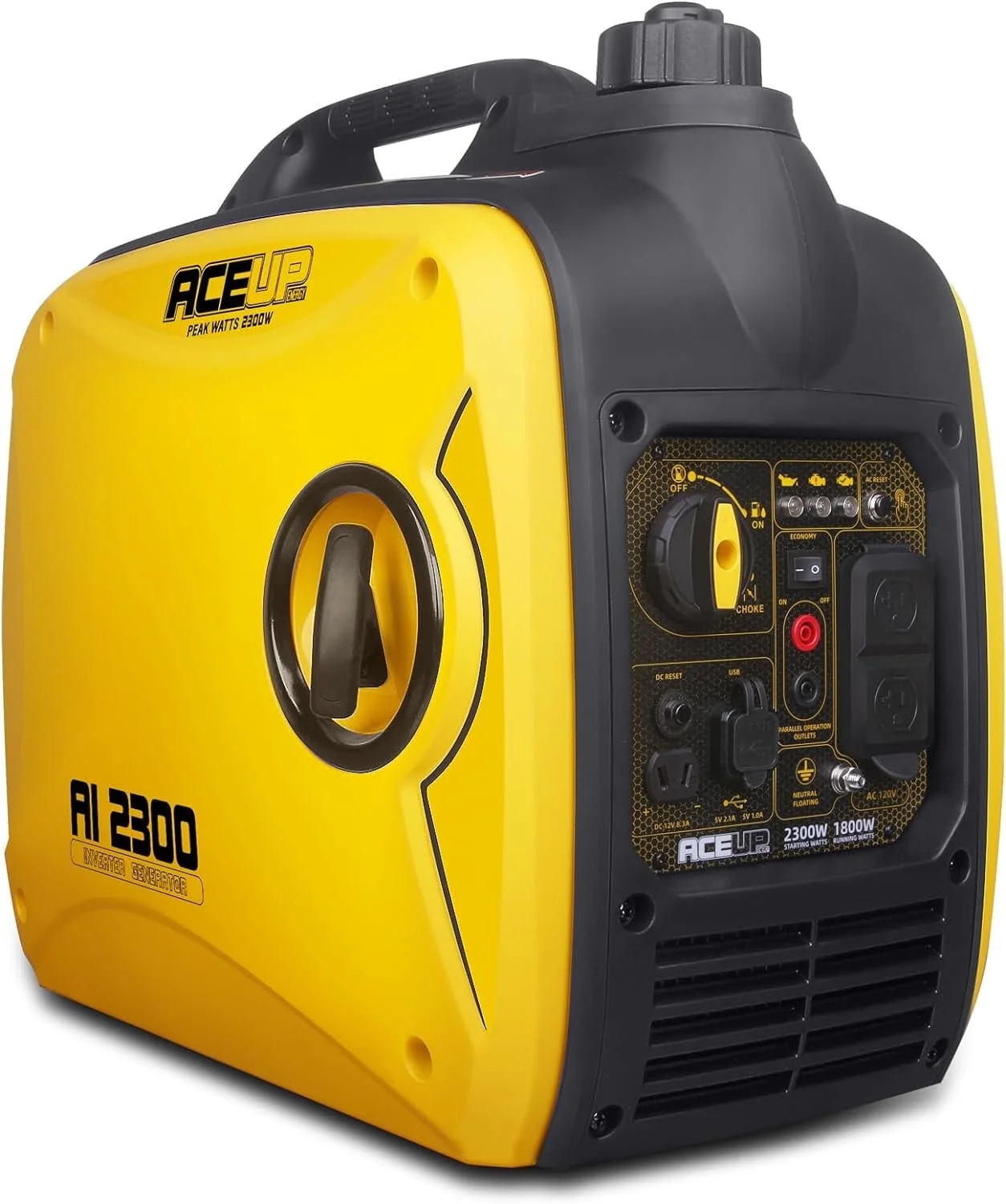Aceup Energy 2300W Gasoline Inverter Generator, Pull Cord Start, Super Quiet, EPA Compliant, Lightweight, 2000W RV Ready