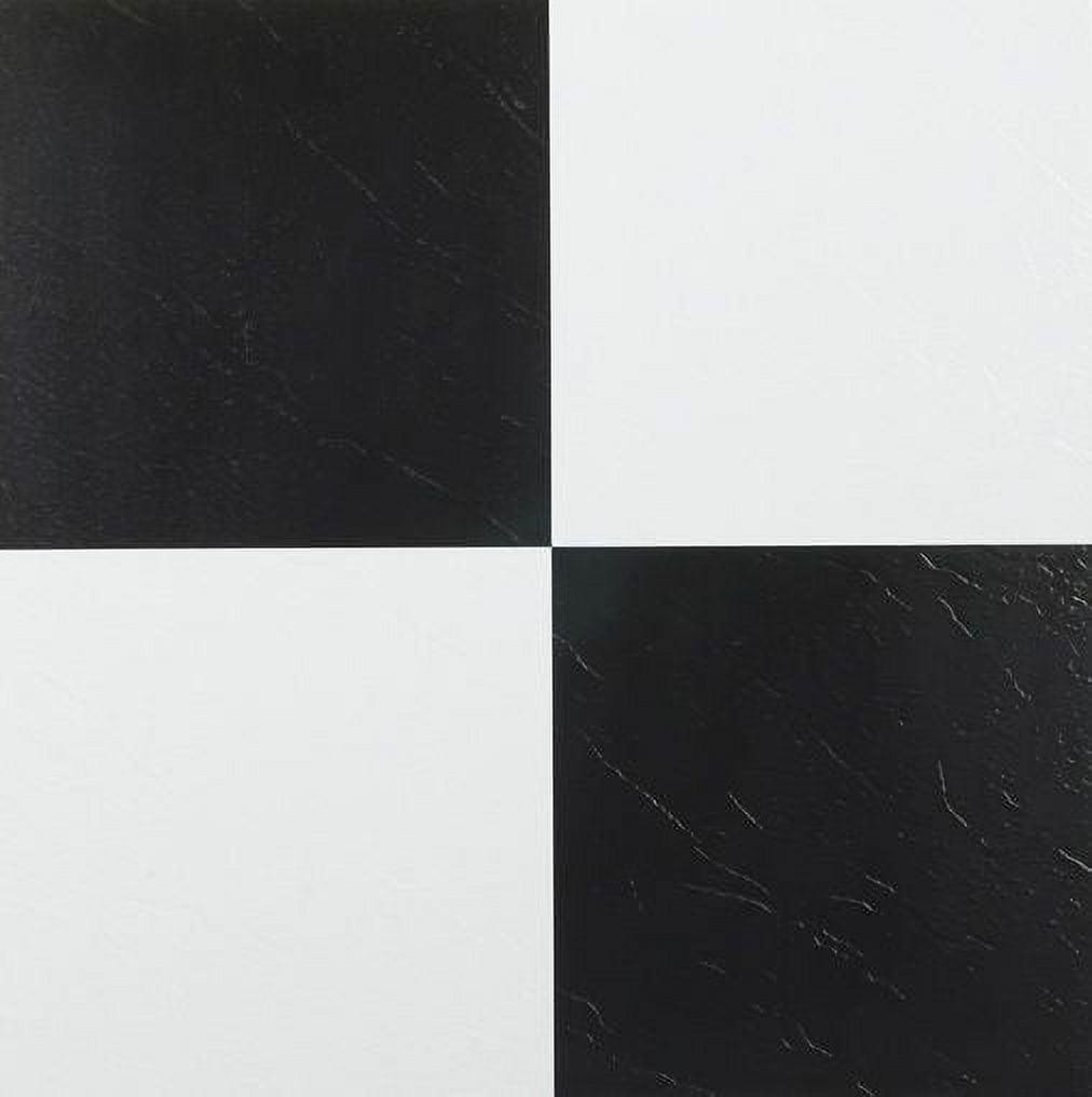 Achim Tivoli Self Adhesive Vinyl Floor Tile - 45 Tiles/45 Sq. Ft, 12 x 12, Black and White