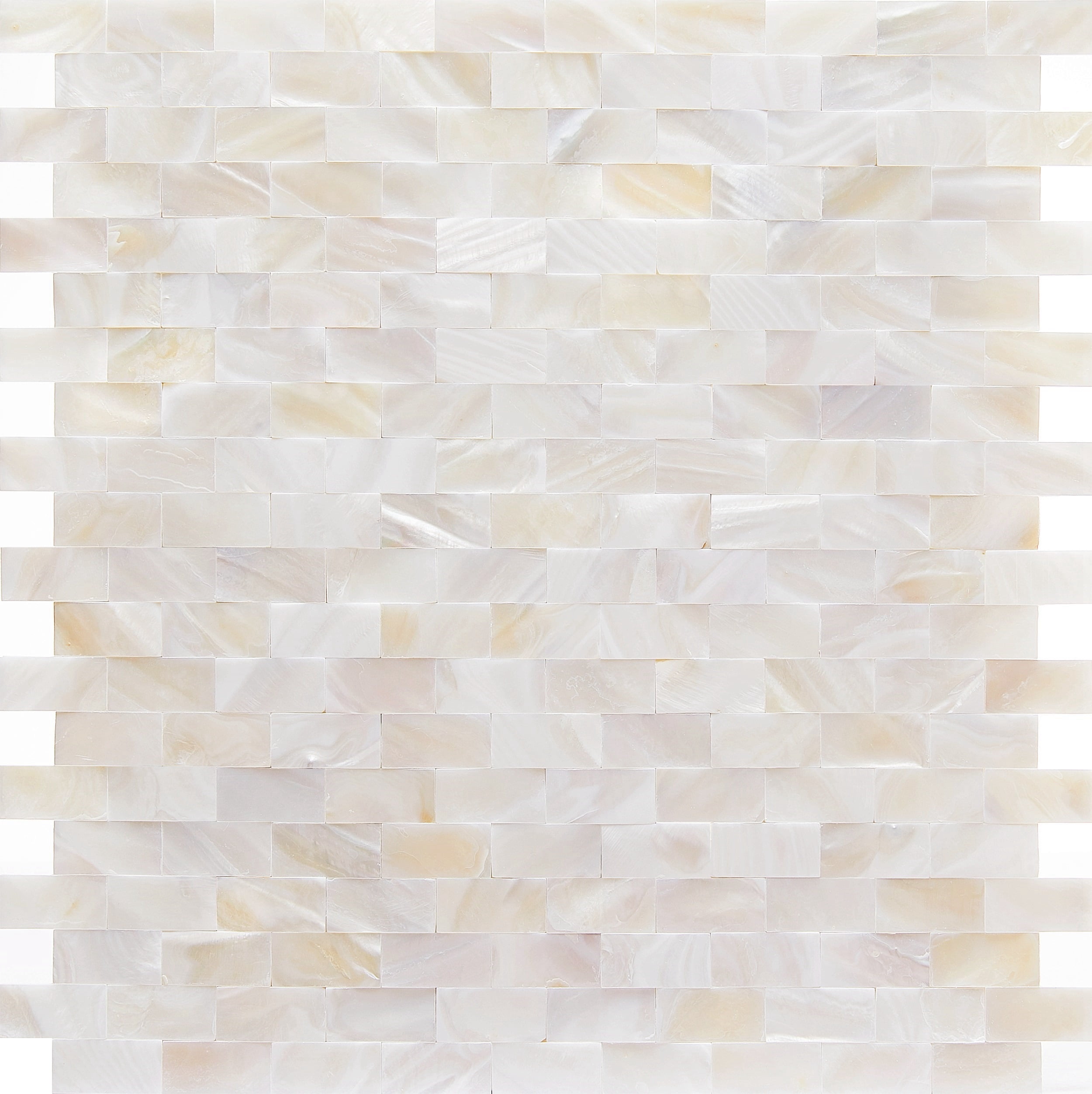 Acopelo Peel and Stick Mother of Pearl Mosaic Metro Tile Natural White 12" x 12" for Backsplash, Kitchen Wall - 6 Tiles