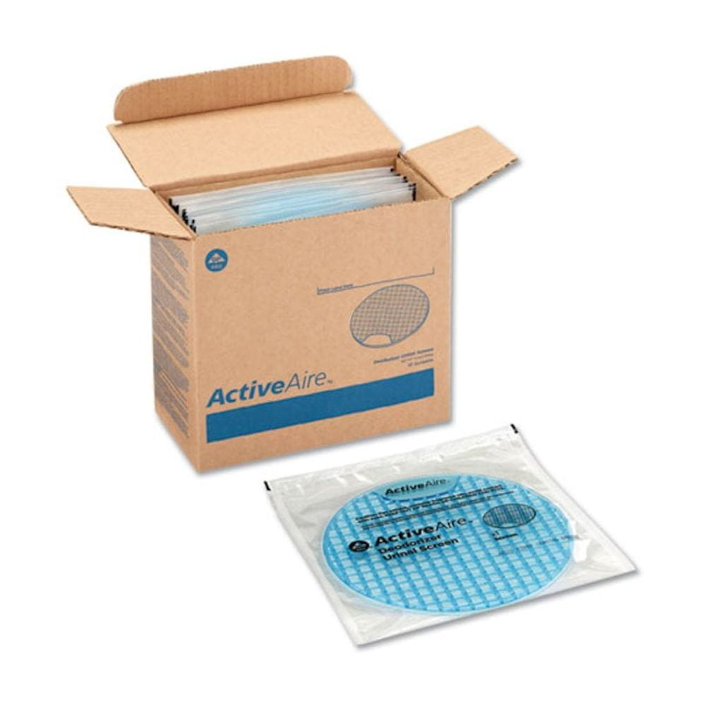 ActiveAire Deodorizer Urinal Screen Coastal Breeze, Blue, 12/Ctn
