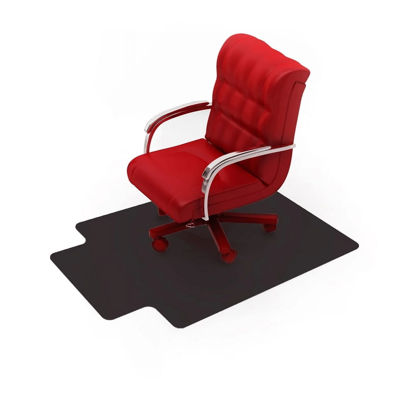 Advantagemat® Black Vinyl Lipped Chair Mat for Carpets - 36" x 48"