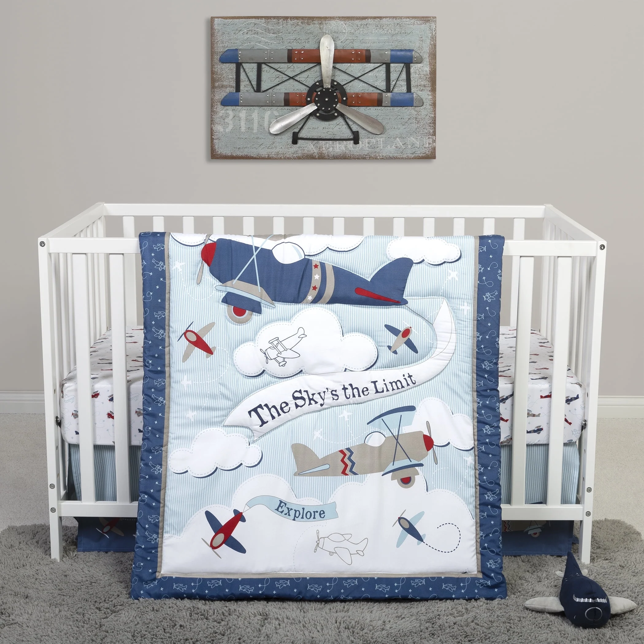 Sammy & Lou Baby Nursery Crib Bedding Set, Adventure Awaits 4 Piece
