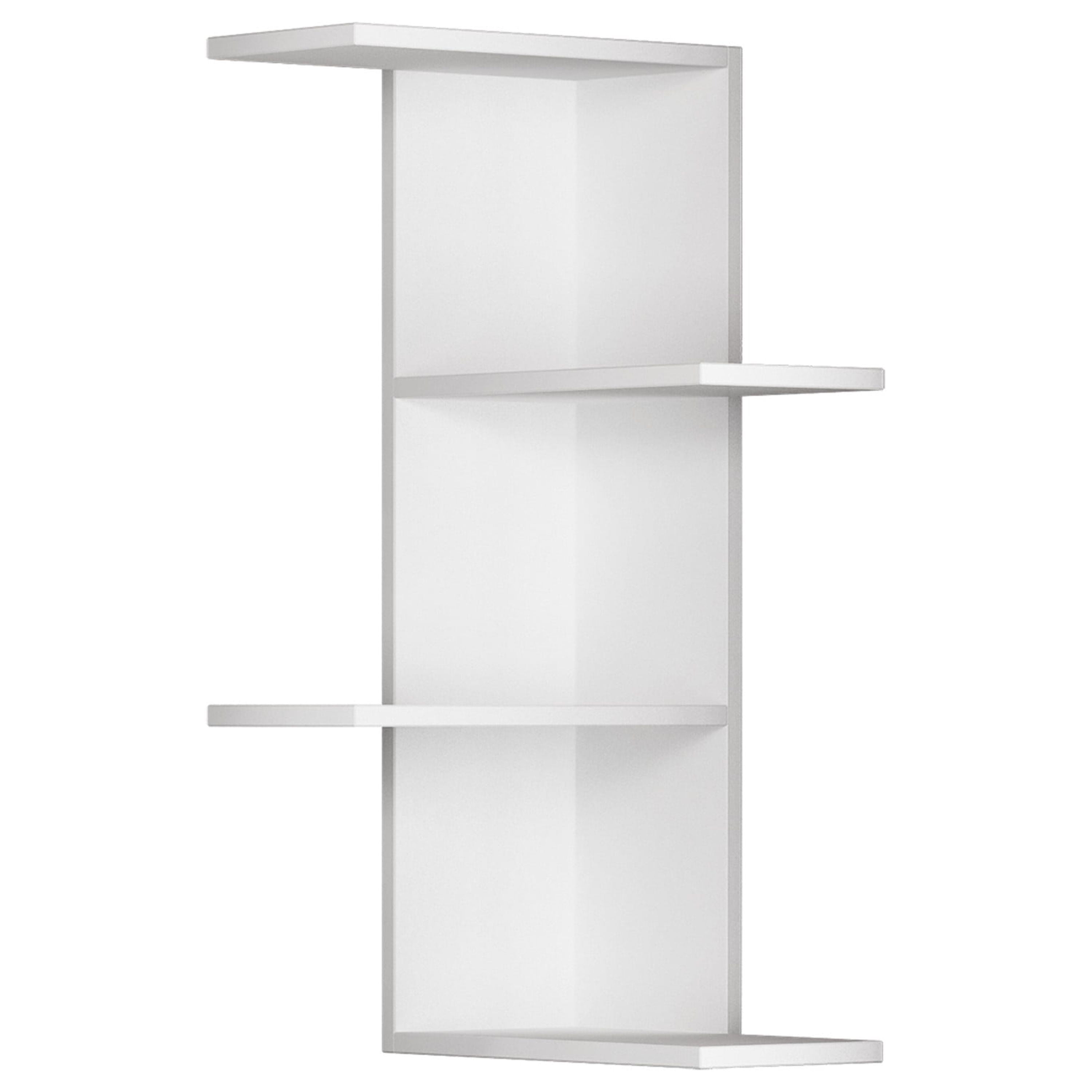 Ada Home Decor Furniture 16.54" 3 Tier White Bowcott Modern Wall Shelf