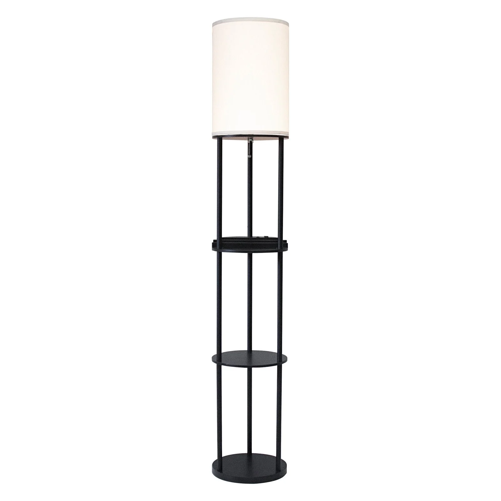 Adesso Charging Station Shelf Floor Lamp
