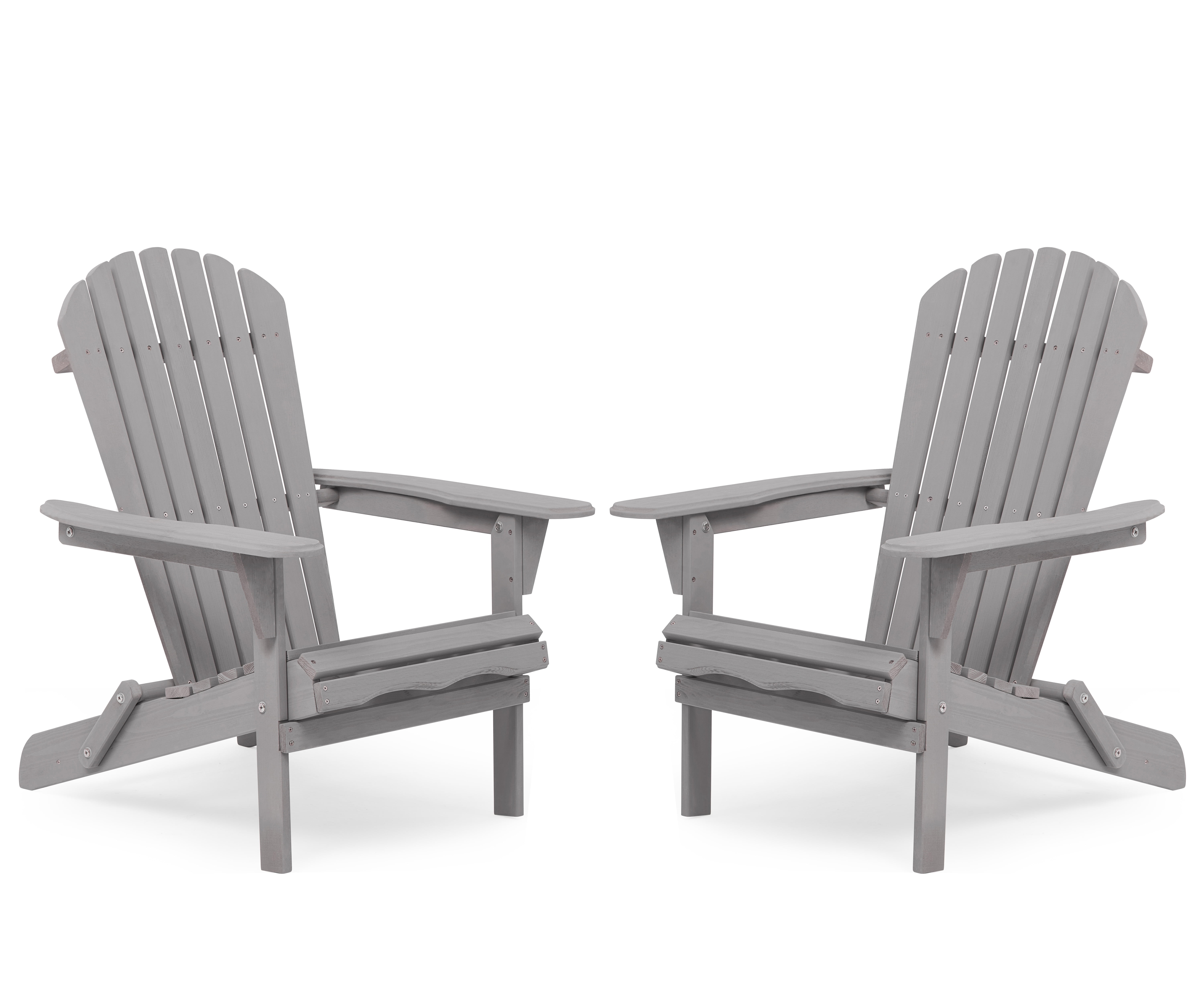 Adirondack Chair Set of 2,Wood Lounge Patio Chair for Outdoor Patio Garden Lawn Backyard Deck Pool Beach,Gray