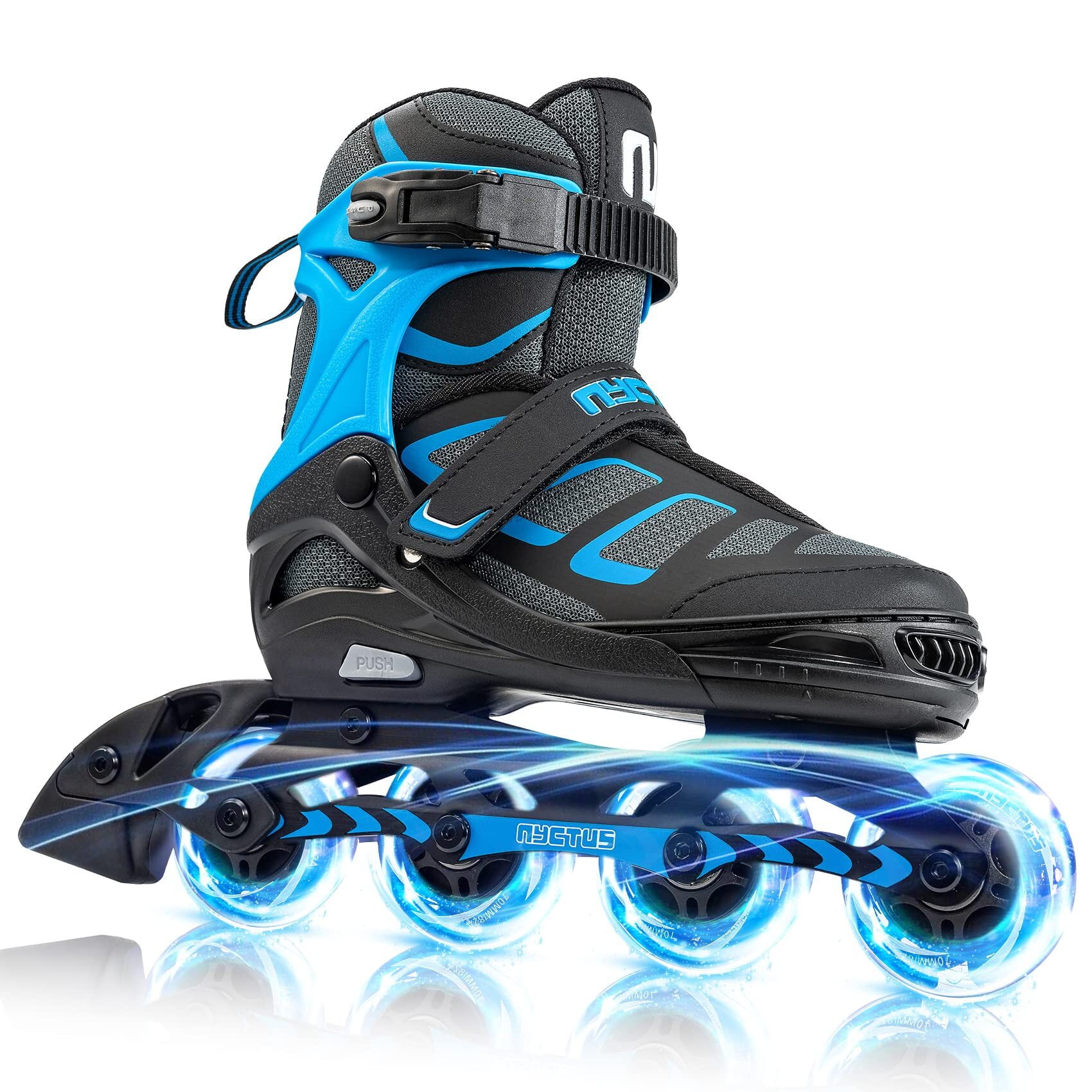 Adjustable Inline Skates for Kids and Adults with Full Light up Wheels, Roller Skates for Girls and Boys, Skates Men and Women Outdoor and Indoor - Blue X-Large(8M/9W-10M/12W US)