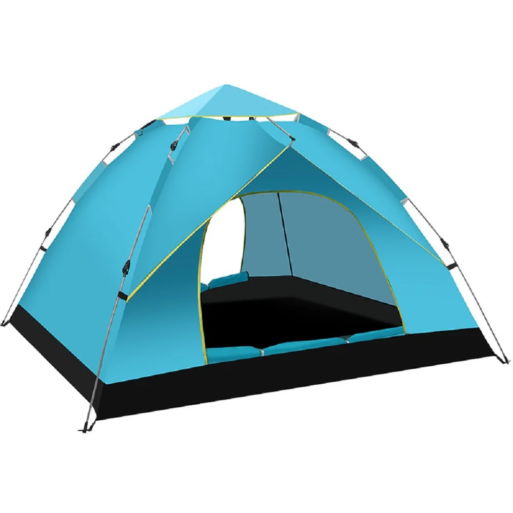 Aedavey Camping Tent 3 Person Automatic Pop Up Instant Tent Waterproof Windproof Portable 7' x 7' x 53" Lake Blue
