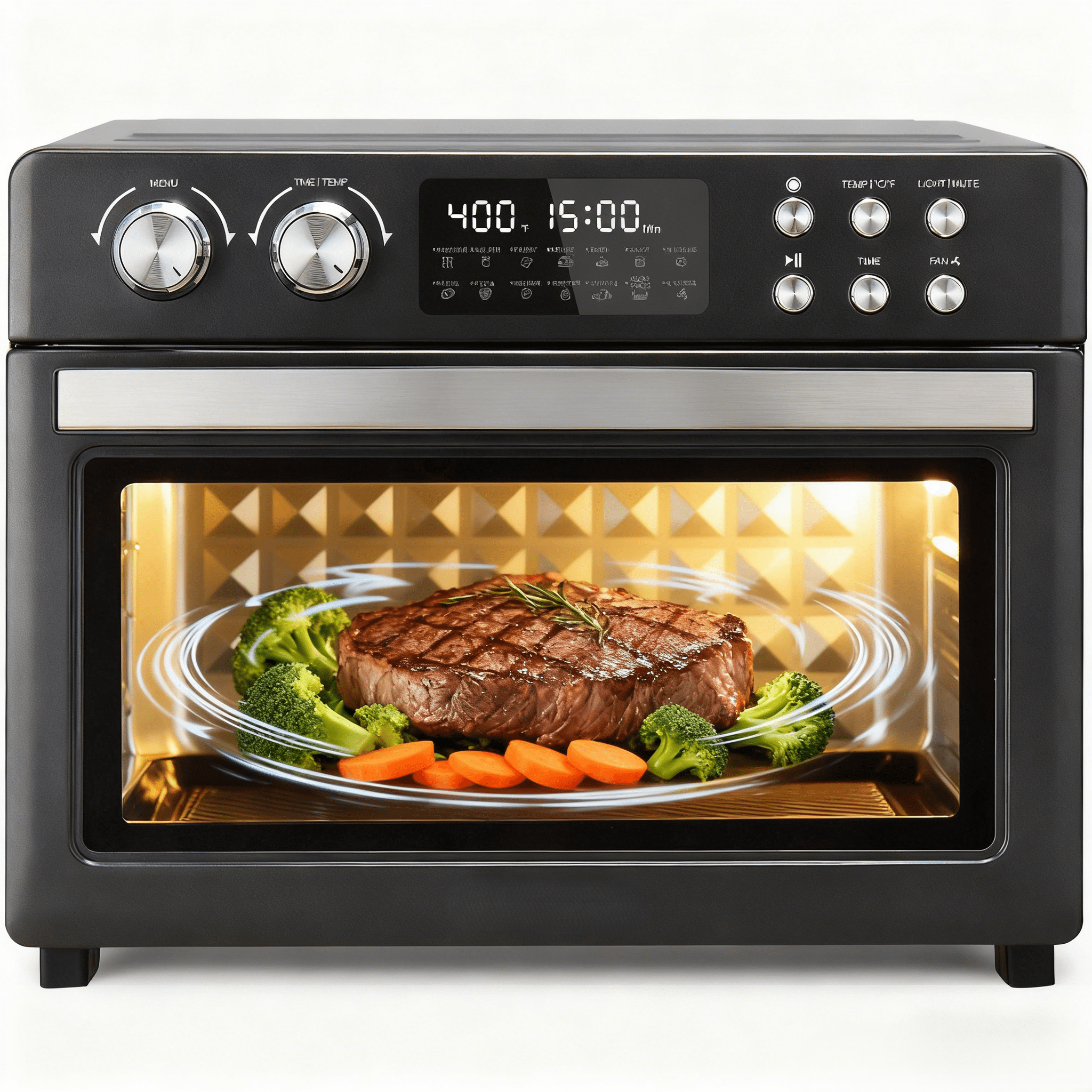 Aeitto PRO 32-Quart Air Fryer Oven, Toaster Combo with Rotisserie, Dehydrator, 19-In-1 Digital, Fits 13" Pizza, 1800W
