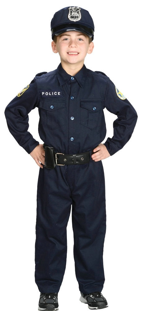 Aeromax Police Officer Boy's Halloween Fancy-Dress Costume for Child, Regular S (4-6)