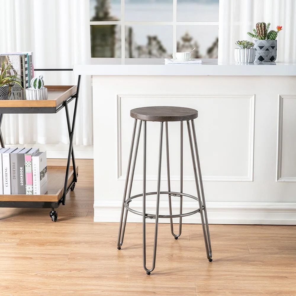 ACEssentials Quinn Barstool in Natural Metal Finish