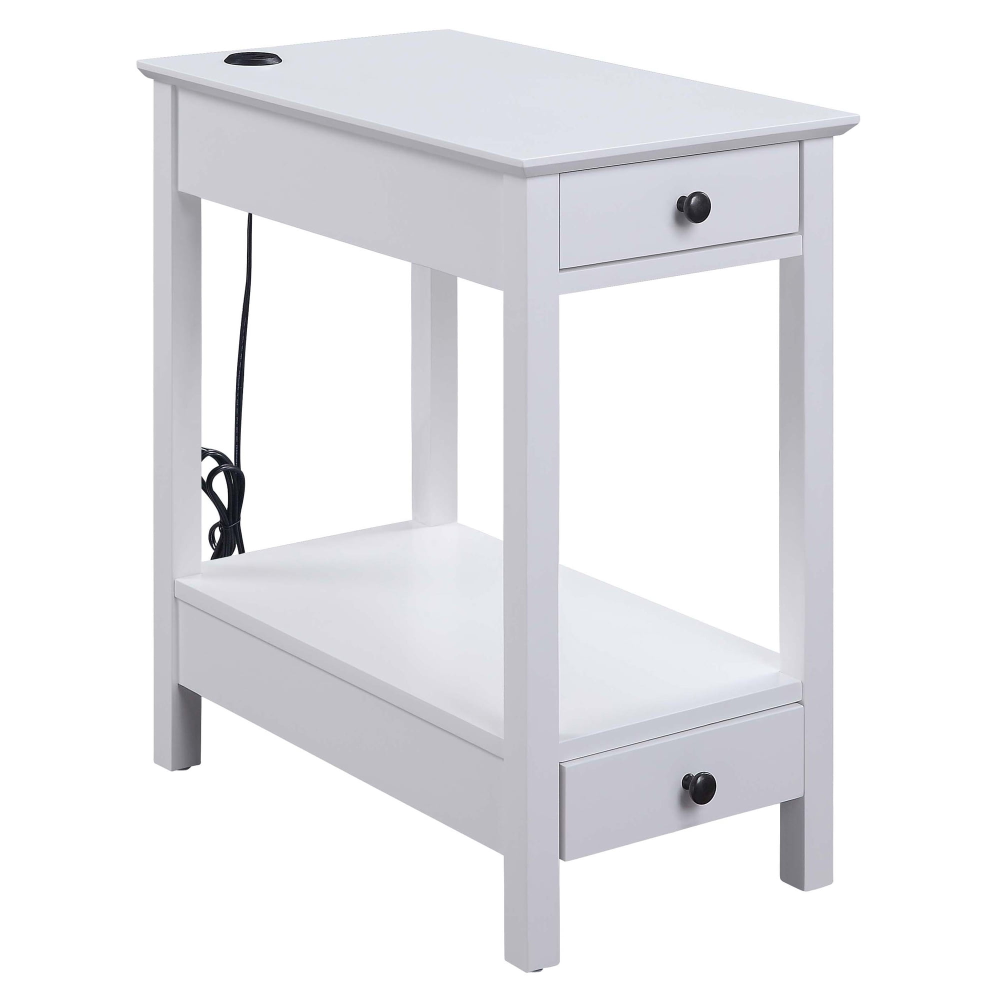 ACME Byzad Accent Table with USB Charging Dock in White