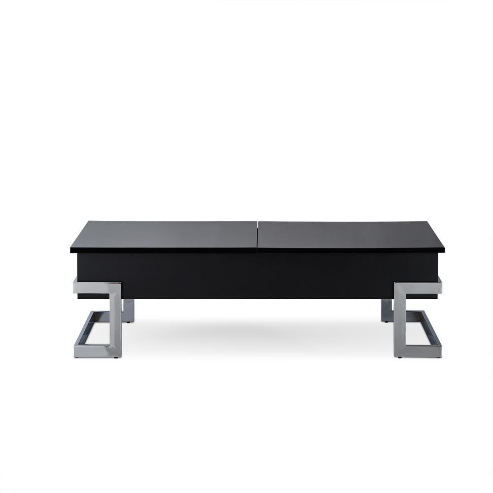 ACME Calnan Rectangular Lift Top Coffee Table in Black and Chrome