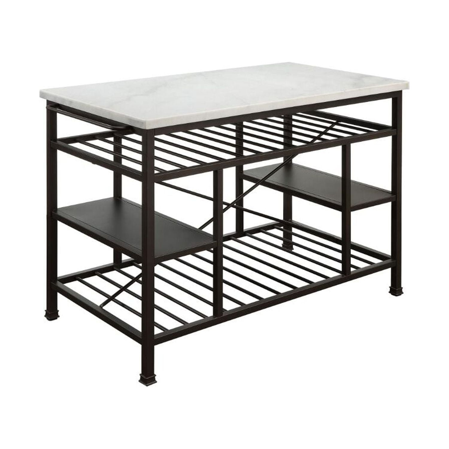 98400 Kitchen Island (Counter) - Marble & Gunmetal