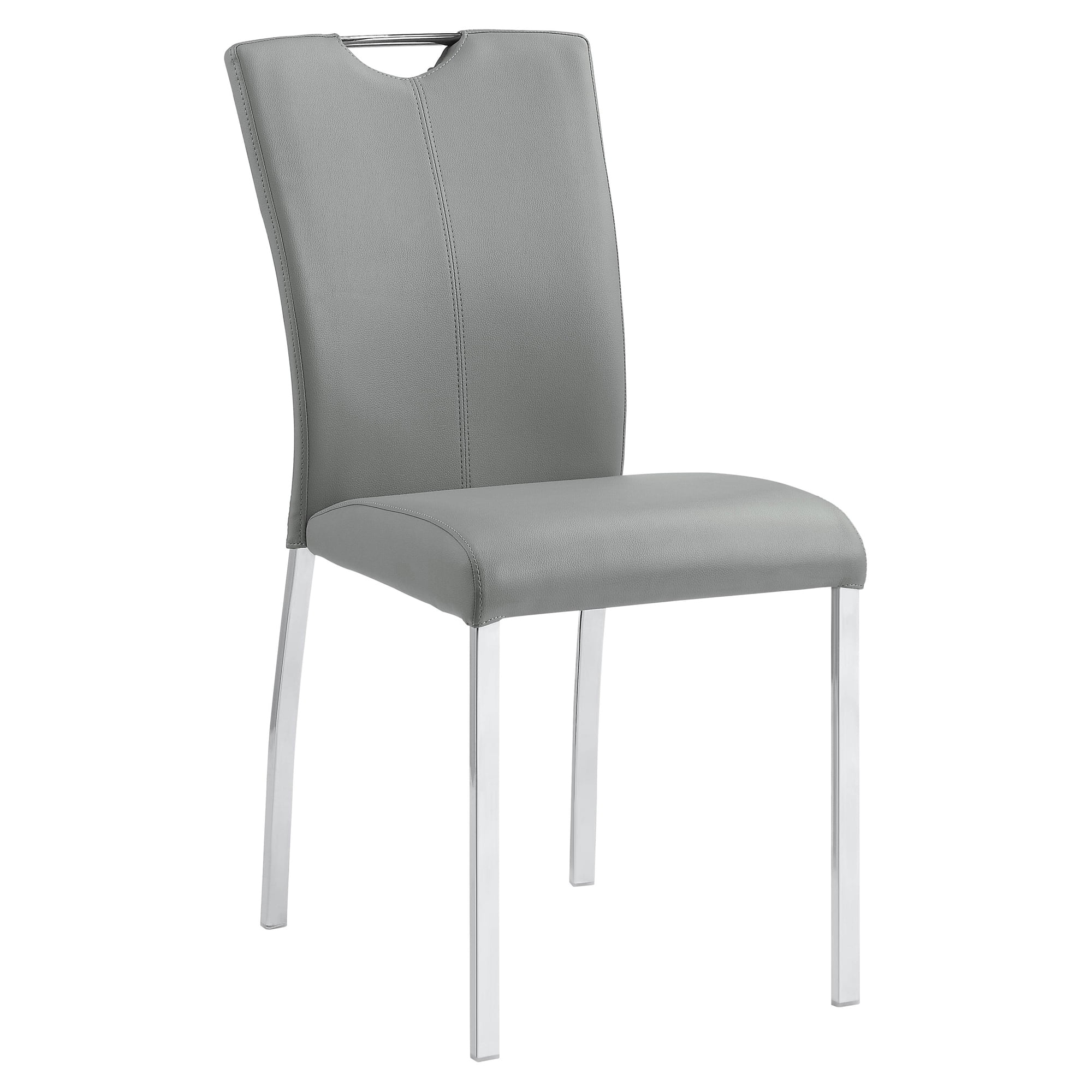 ACME Pagan Side Chair in Gray and Chrome (Set of 2)