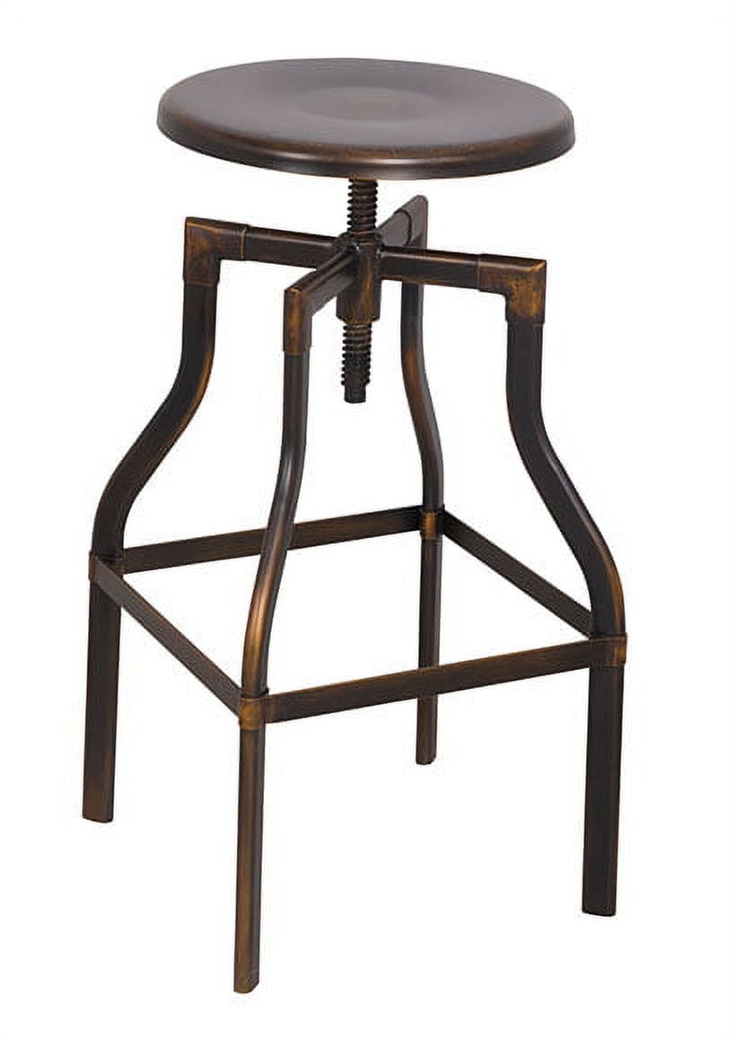 ACME Xena Swivel Steel Stool with Antique Copper