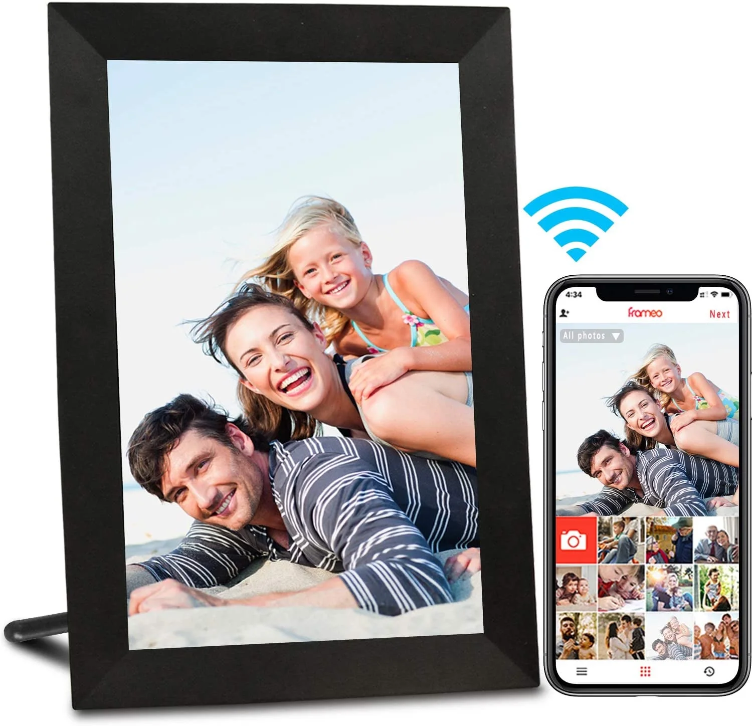 AEEZO 9-inch Wi-Fi Digital Photo Frame, IPS Touchscreen Smart Cloud Frame (Black)