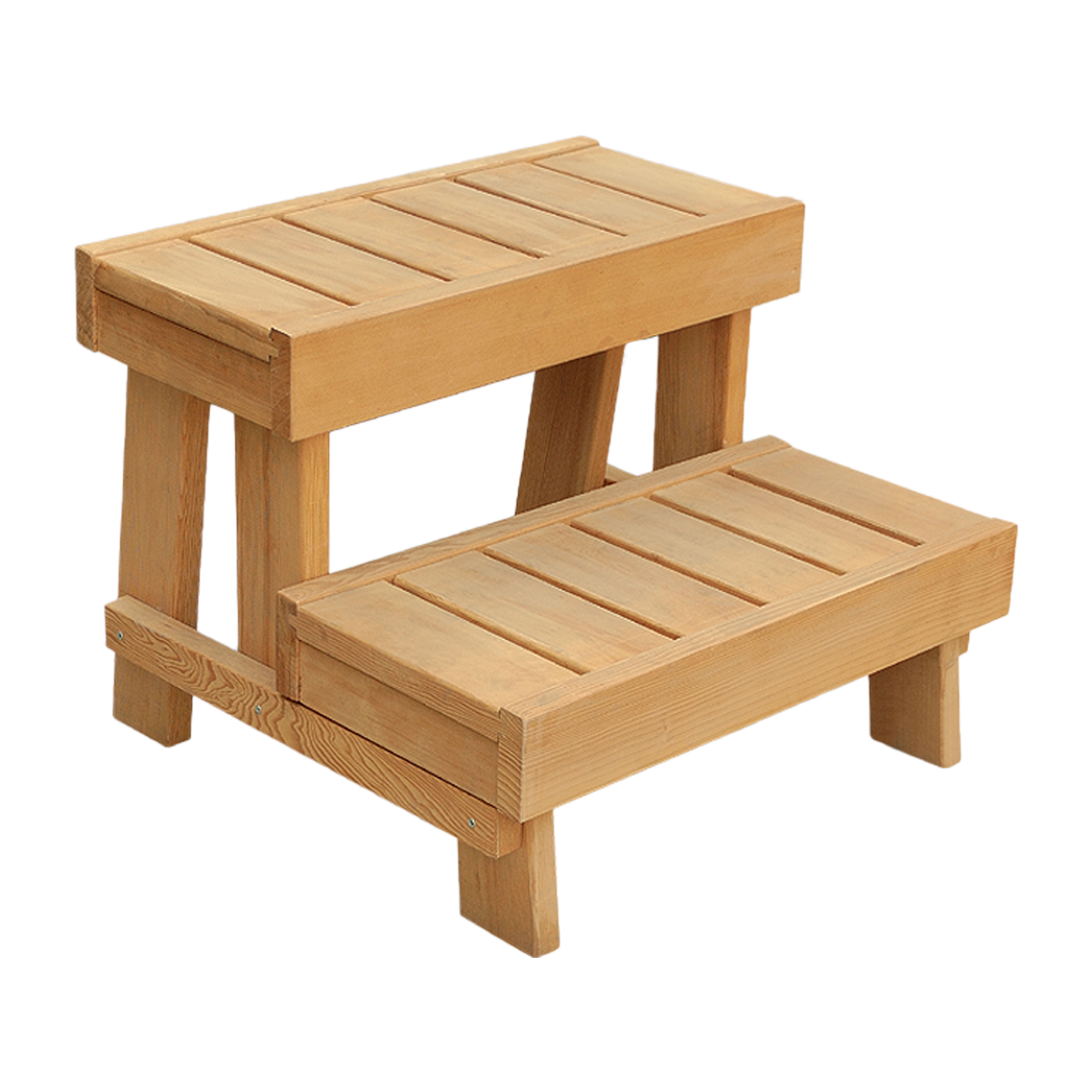 ALEKO KDS06 Hemlock Wood Sauna Step Stool Bench and Storage Shelf