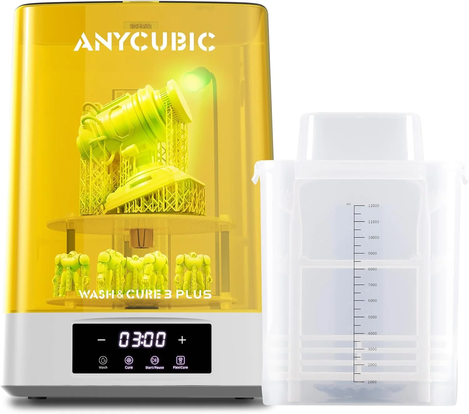 ANYCUBIC Wash and Cure 3 Plus Station, Size-Upgrade Wash Cure Machine with Gooseneck Lights, Dual-Layer Design and IPA Saving, for Anycubic Photon Mono M5 Saturn LCD/SLA/DLP 3D Printer