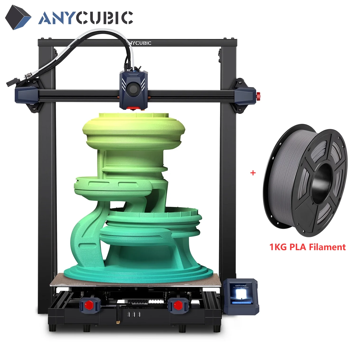 ANYCUBIC Kobra 2 Max, .4.3'' Screen Smart Easy Use Vibration Compensation 3D Printer, Large Printing Volume 88L 420*420*500mm