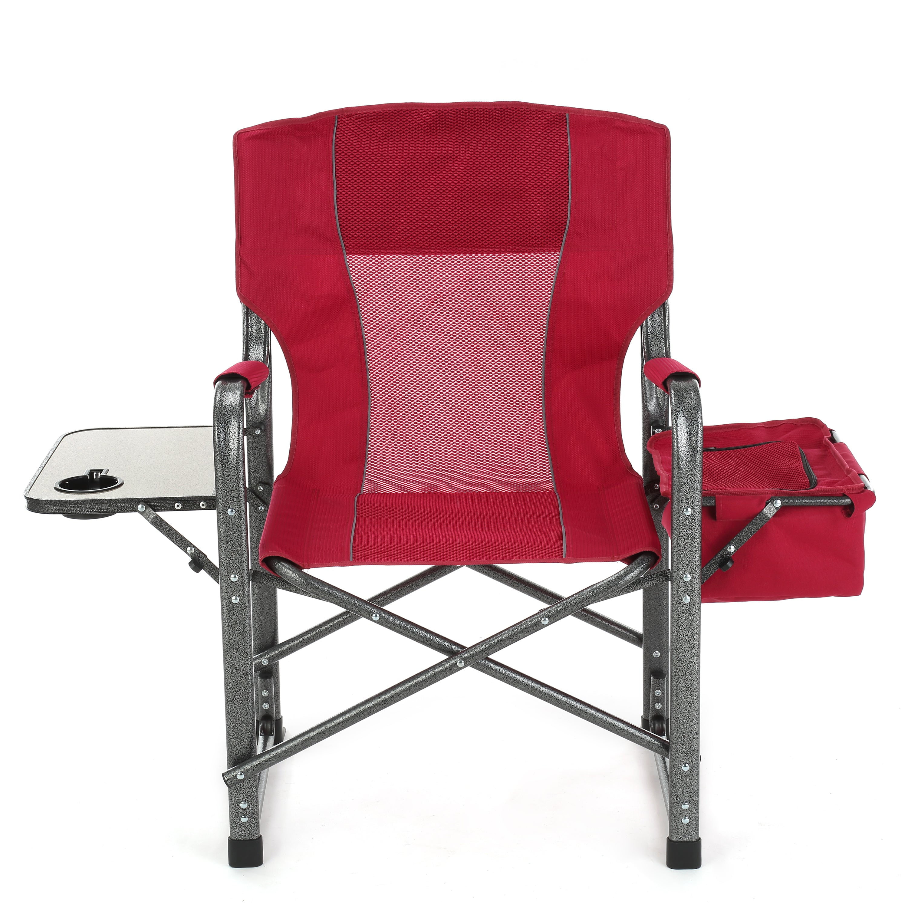 Arrowhead Outdoor Directors Folding Camping Chair with Integrated Cooler, Red