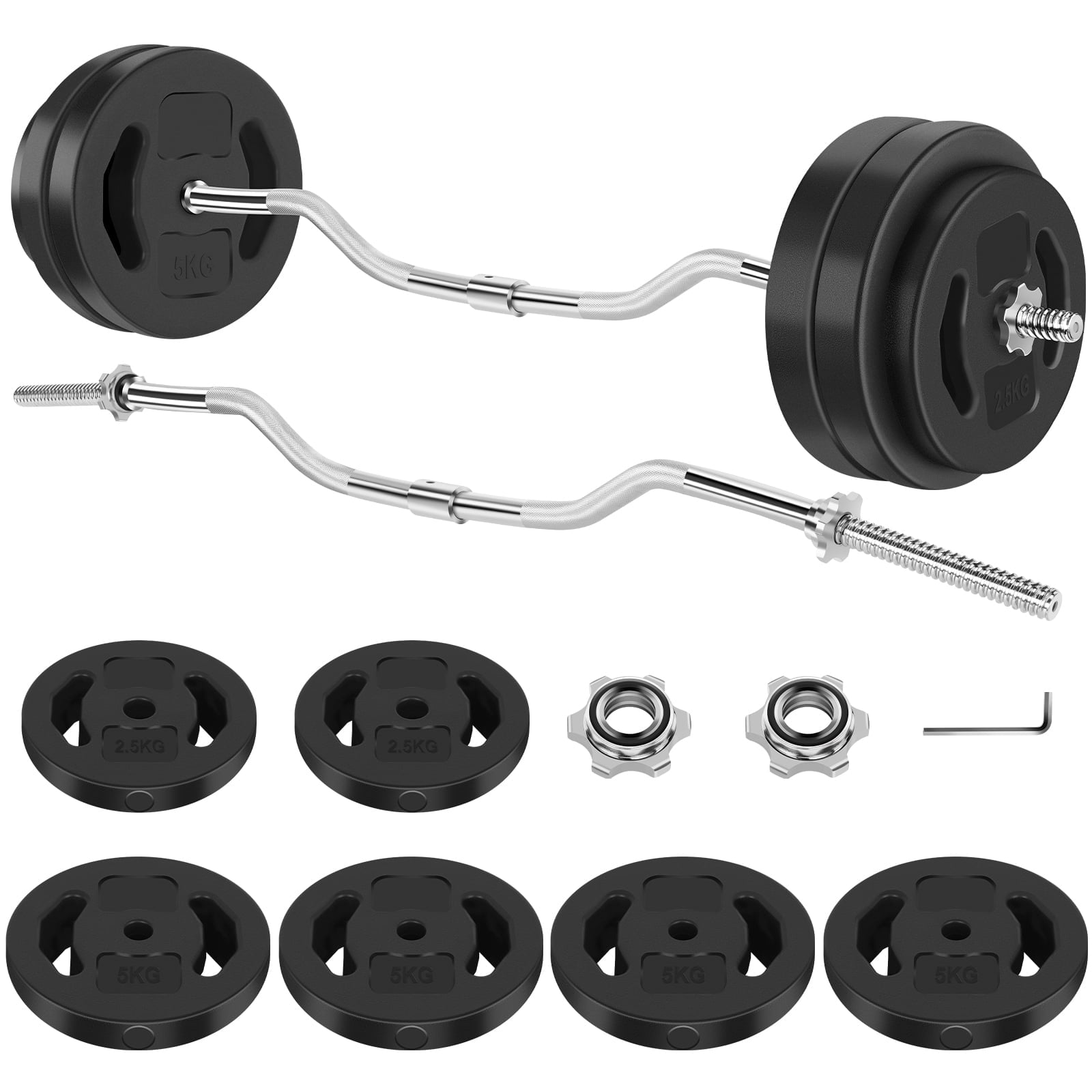 ARVAKOR Adjustable Weight Dumbbell Set - 2 in 1 Free Weight Set with Connector - Dumbbells, Barbells for Full Body Workout and Muscle Toning