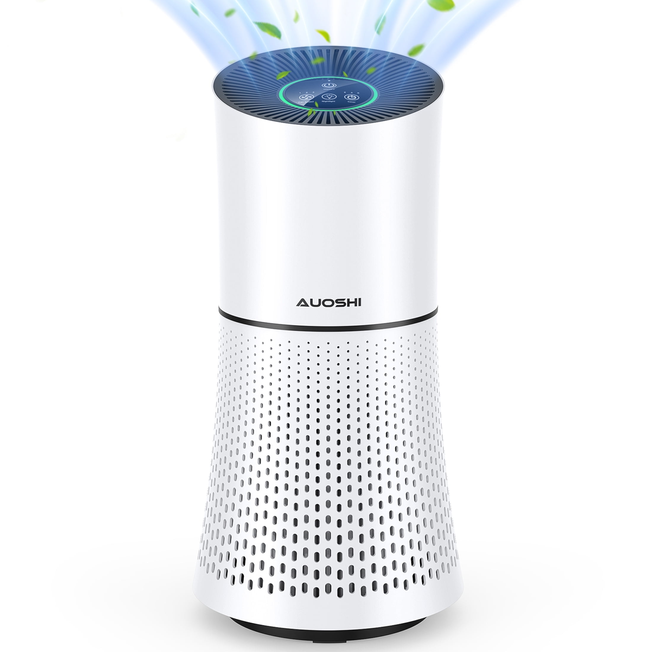 AUOSHI Air Purifiers H13 True HEPA Filter Air Purifier for Home Bedroom Room Ozone Free Air Filtration System Cleaner Odor Eliminators Remove 99.97% Dust Smoke Pollen (White)