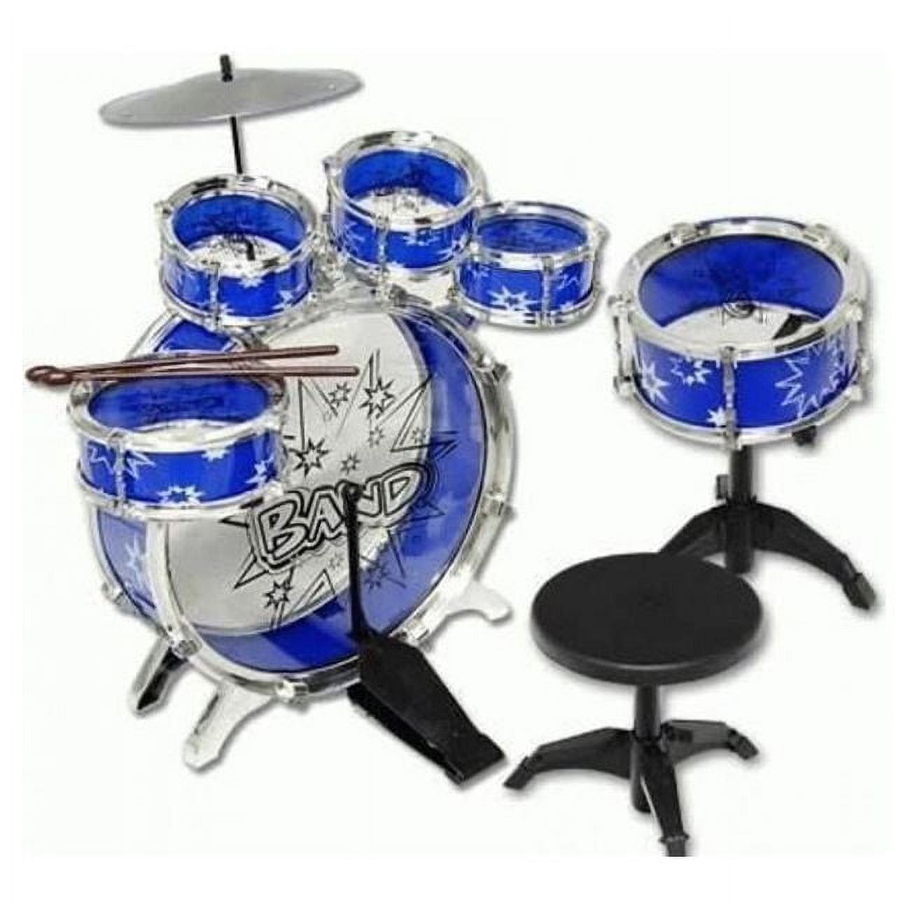 AZ Import AZImport PS75A Blue Kids Drum Set Musical Instrument Toy Playset, Blue - 11 Piece