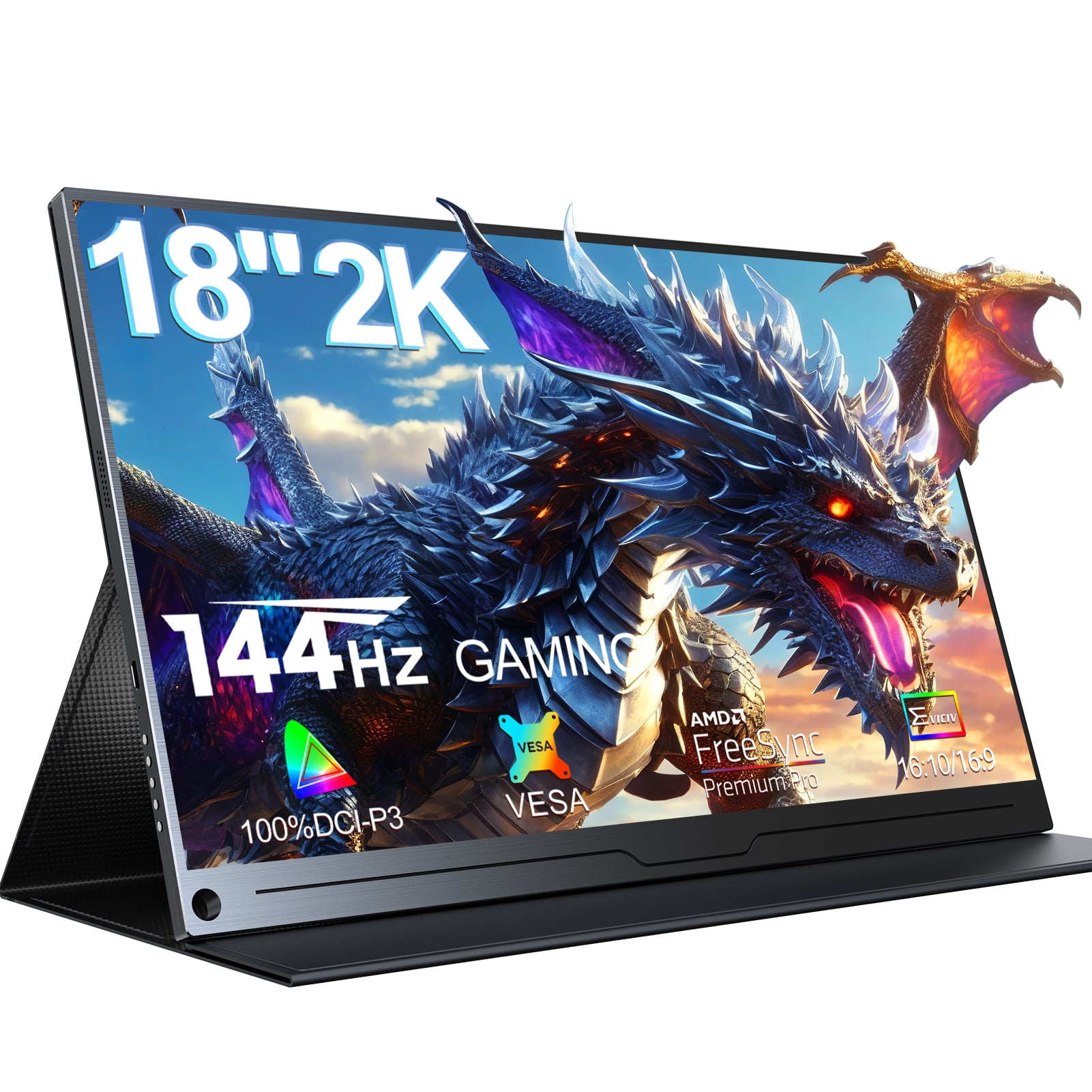 AZMKOO 18" 2K Portable Monitor 144HZ, 2500*1600 100%DCI-P3 Laptop Screen, FreeSync Gaming Monitor for Switch PS4/5