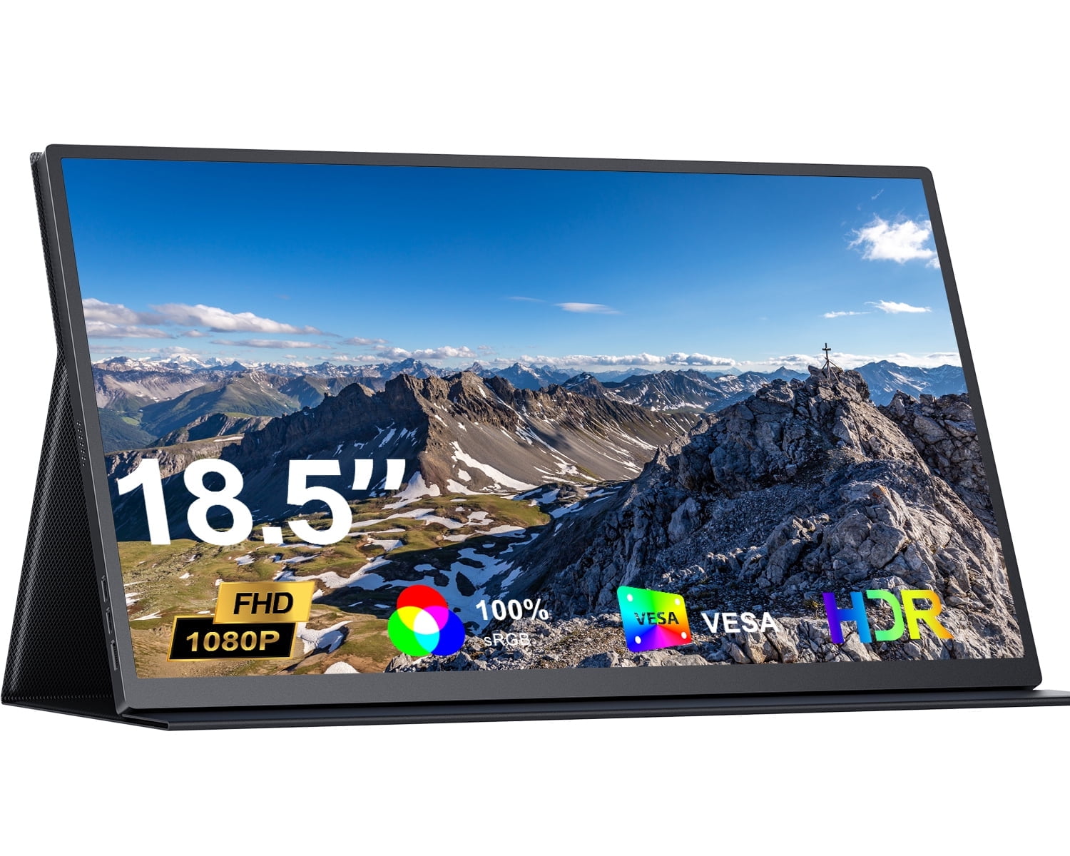 UPERFECT 18.5" Portable Monitor 120HZ 1080P HDMI USB C Screen VESA 100% sRGB IPS Screen, Black, New