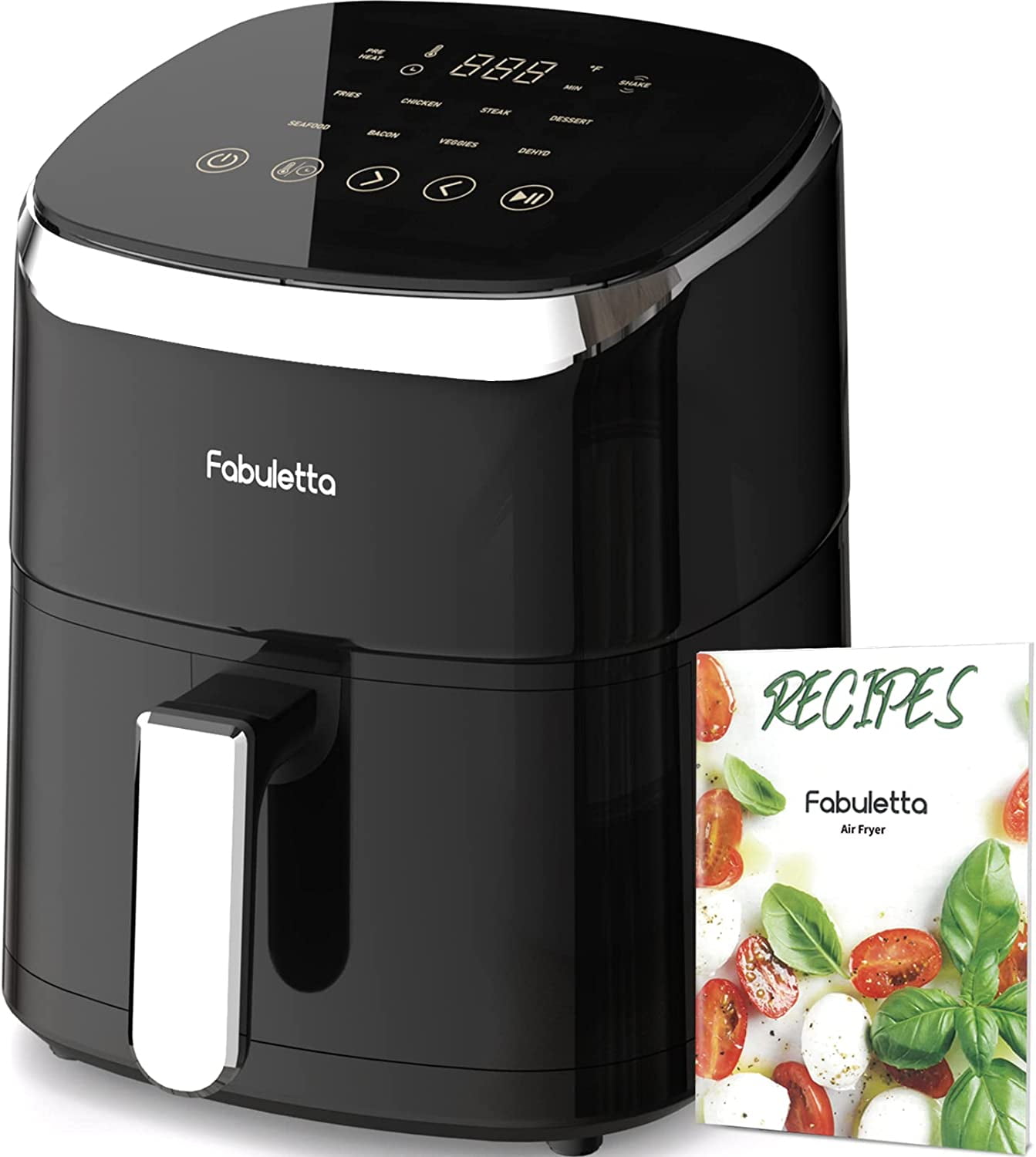Air Fryer, Fabuletta 4.2 Qt Air Fryer Air Fryers With 9 Cooking Functions , Shake Reminder, Powerful 1550W Electric Hot Air Fryer Oilless Cooker, Tempered Glass Display, Dishwasher-Safe & Nonstick