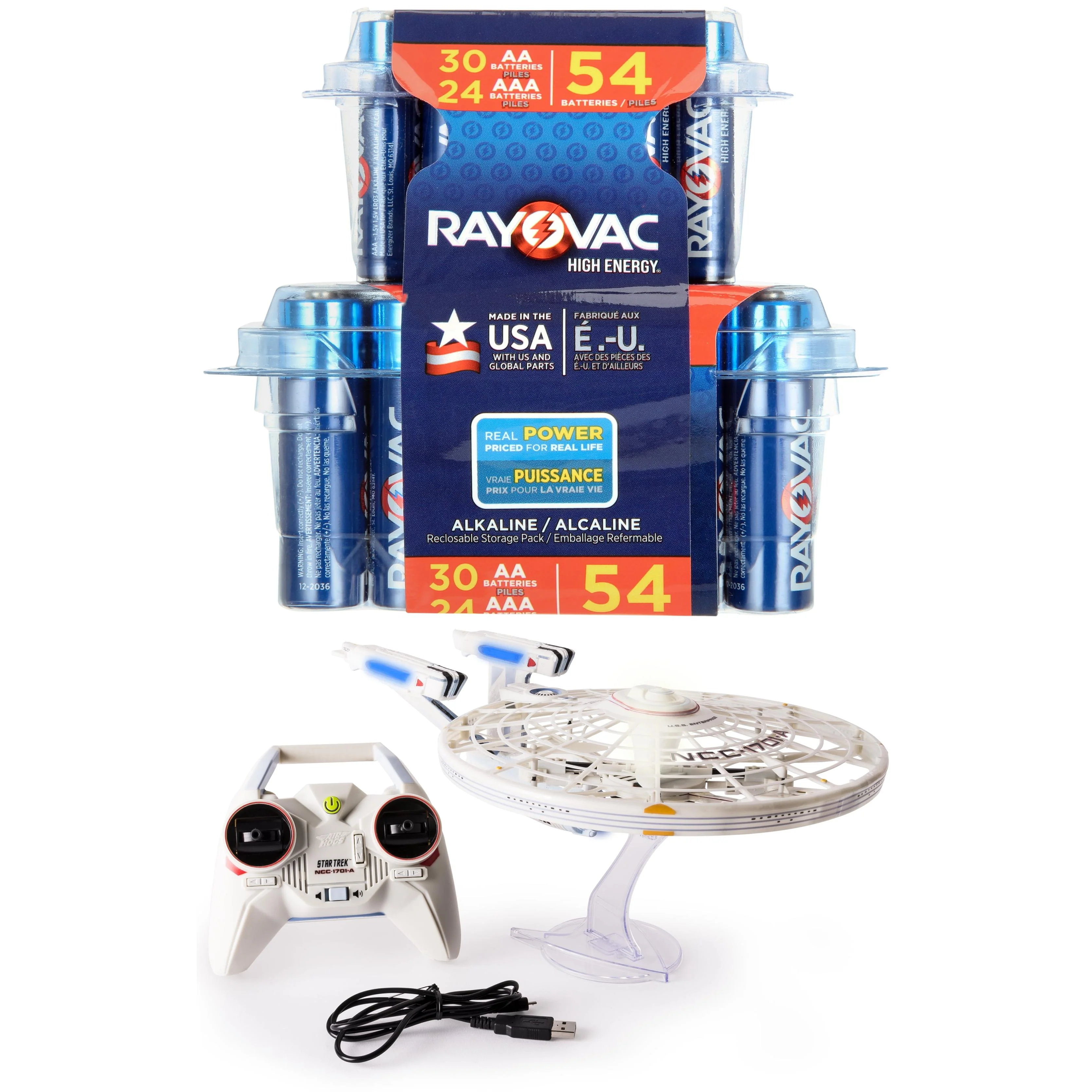 Air Hogs, Star Trek U.S.S Enterprise Drone & Rayovac Battery Bundle
