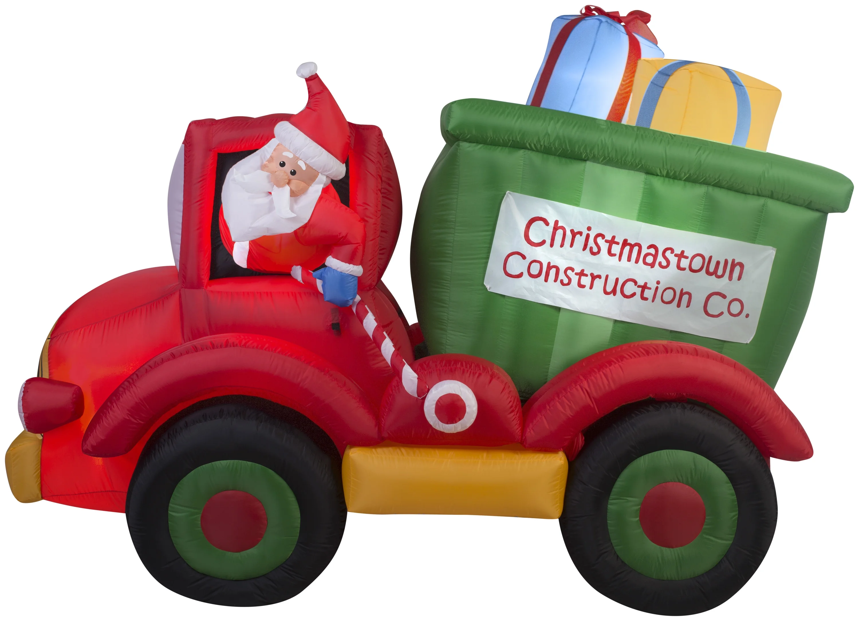 8 ft. W x 6 ft. H Inflatable Animated Dump Truck with Presents Christmas Decoration